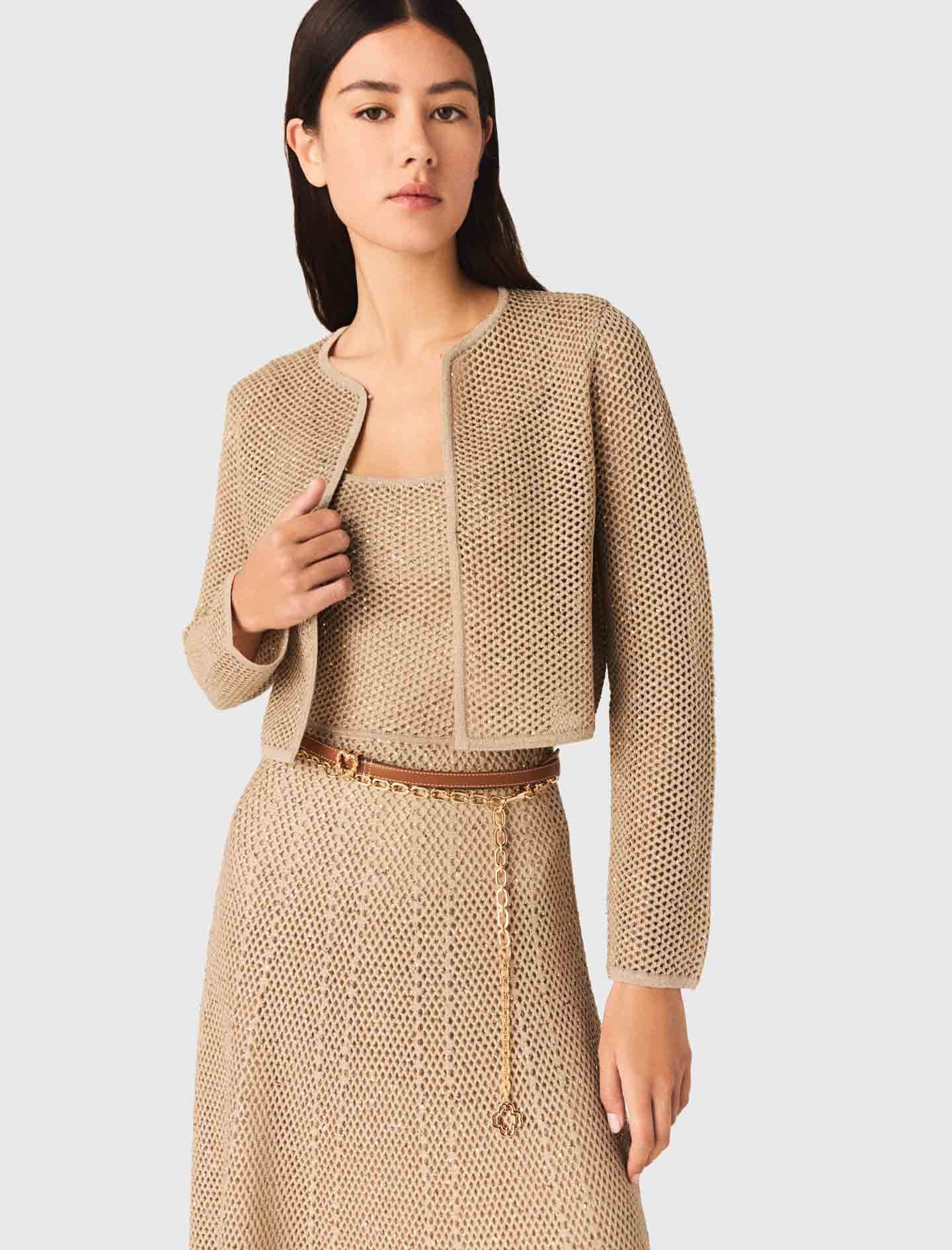 Maje Rhinestone knit cardigan