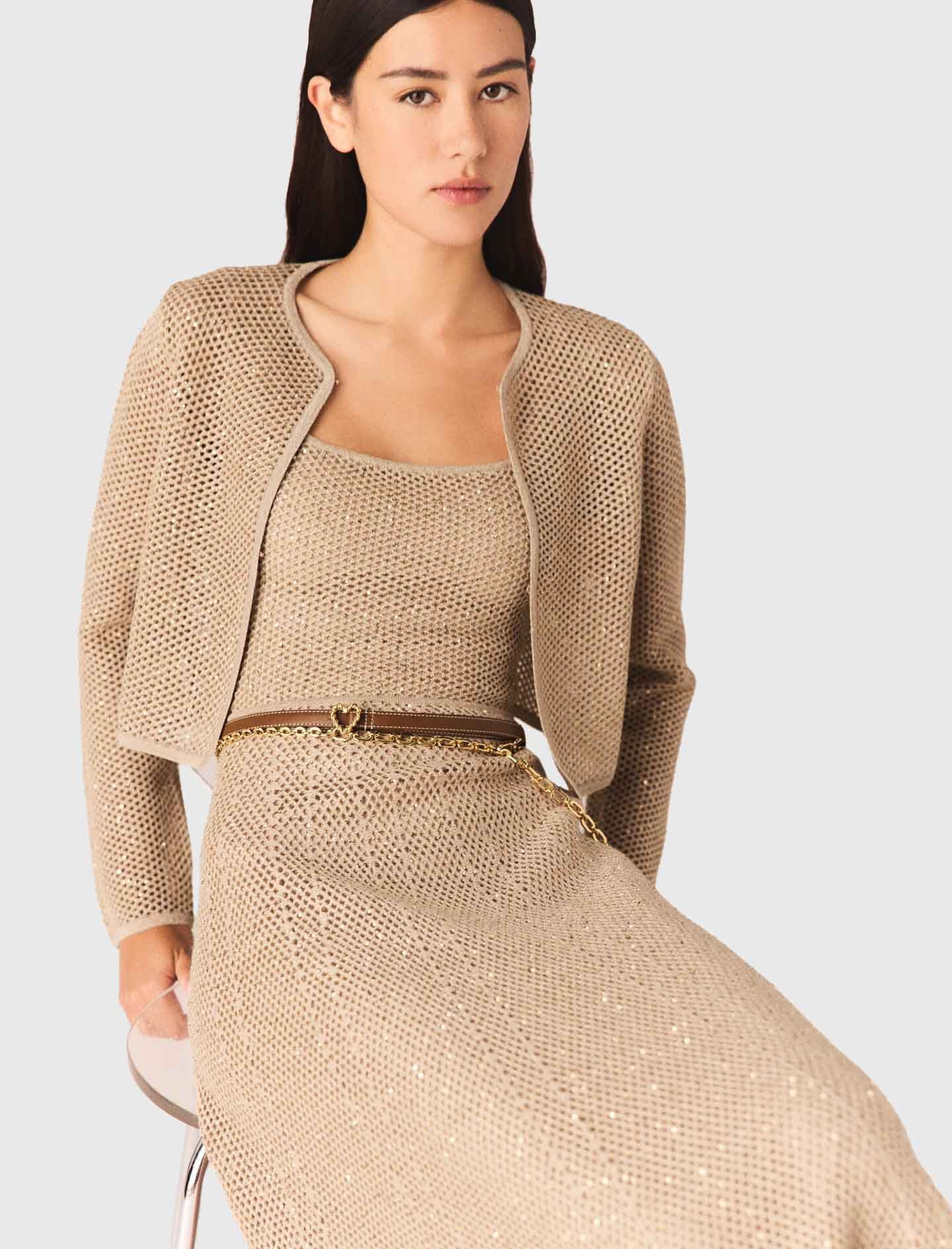 Maje Rhinestone knit cardigan