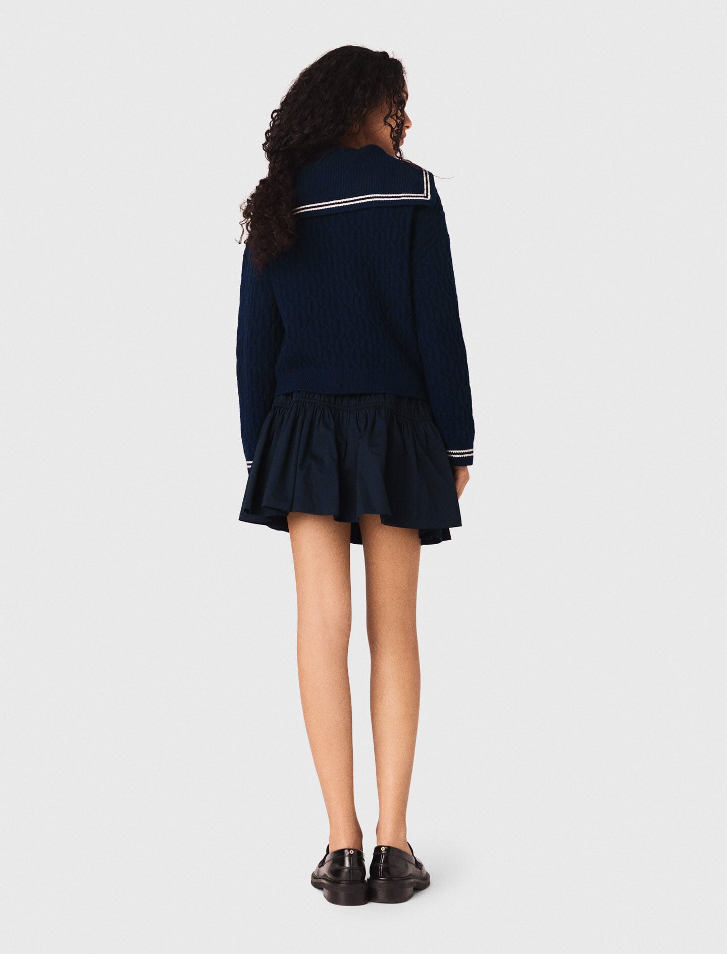 Maje Boat neck cable-knit cardigan