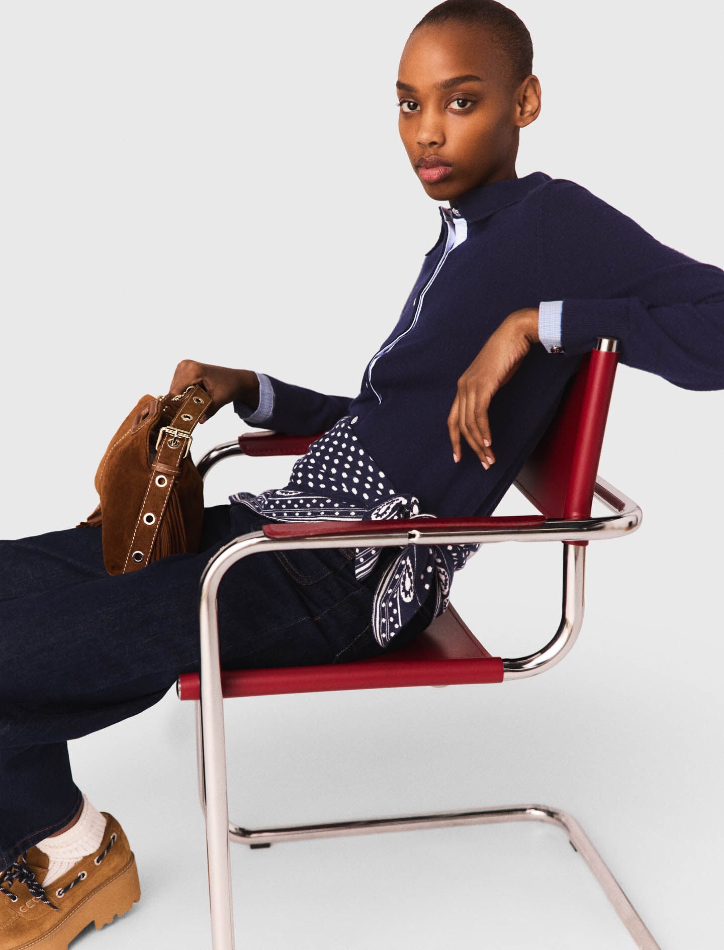 Maje Polo cardigan with removable trims
