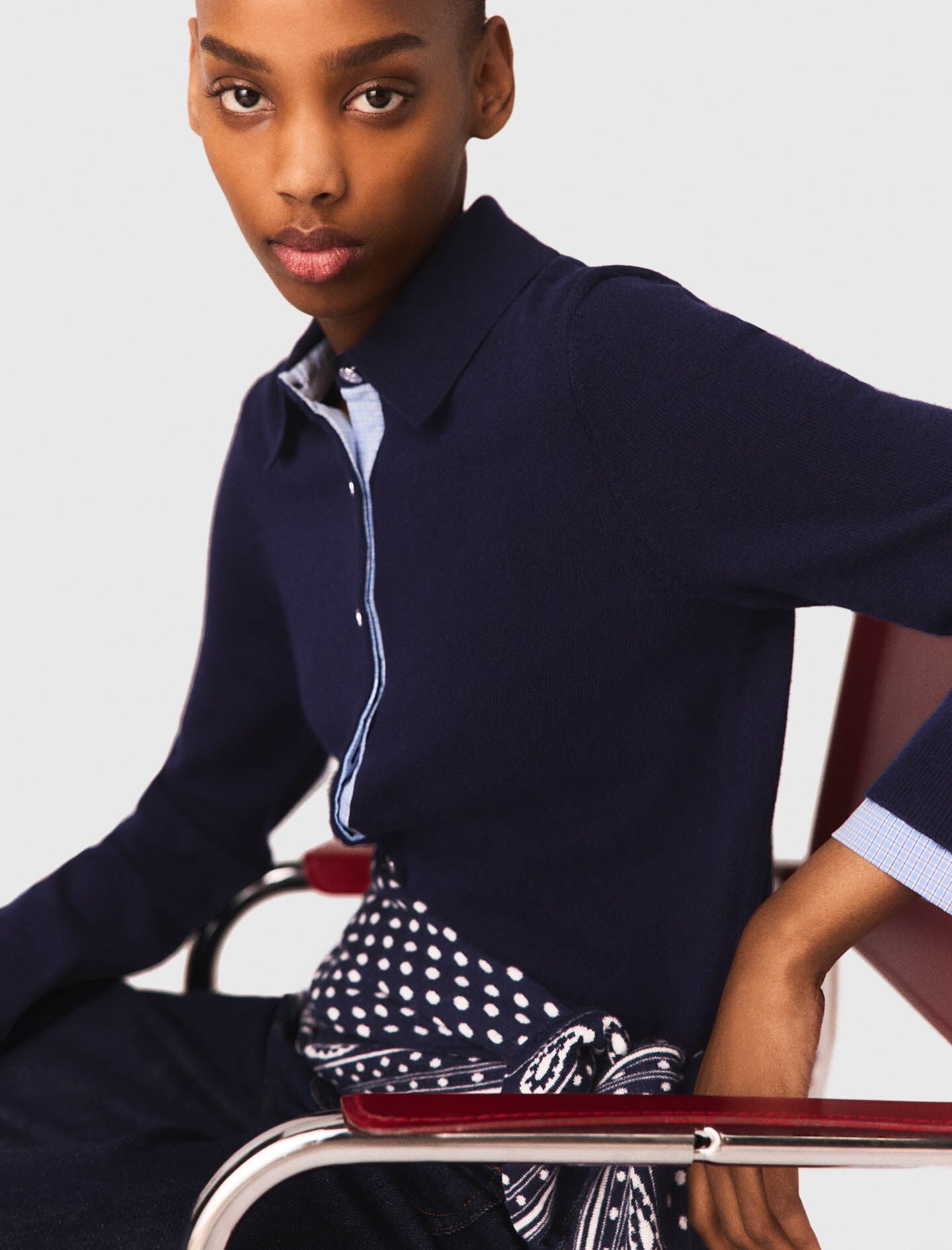 Maje Polo cardigan with removable trims
