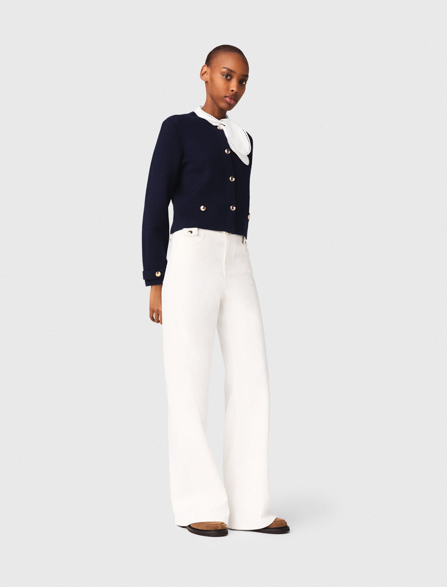Maje Cardigan with embroidered collar