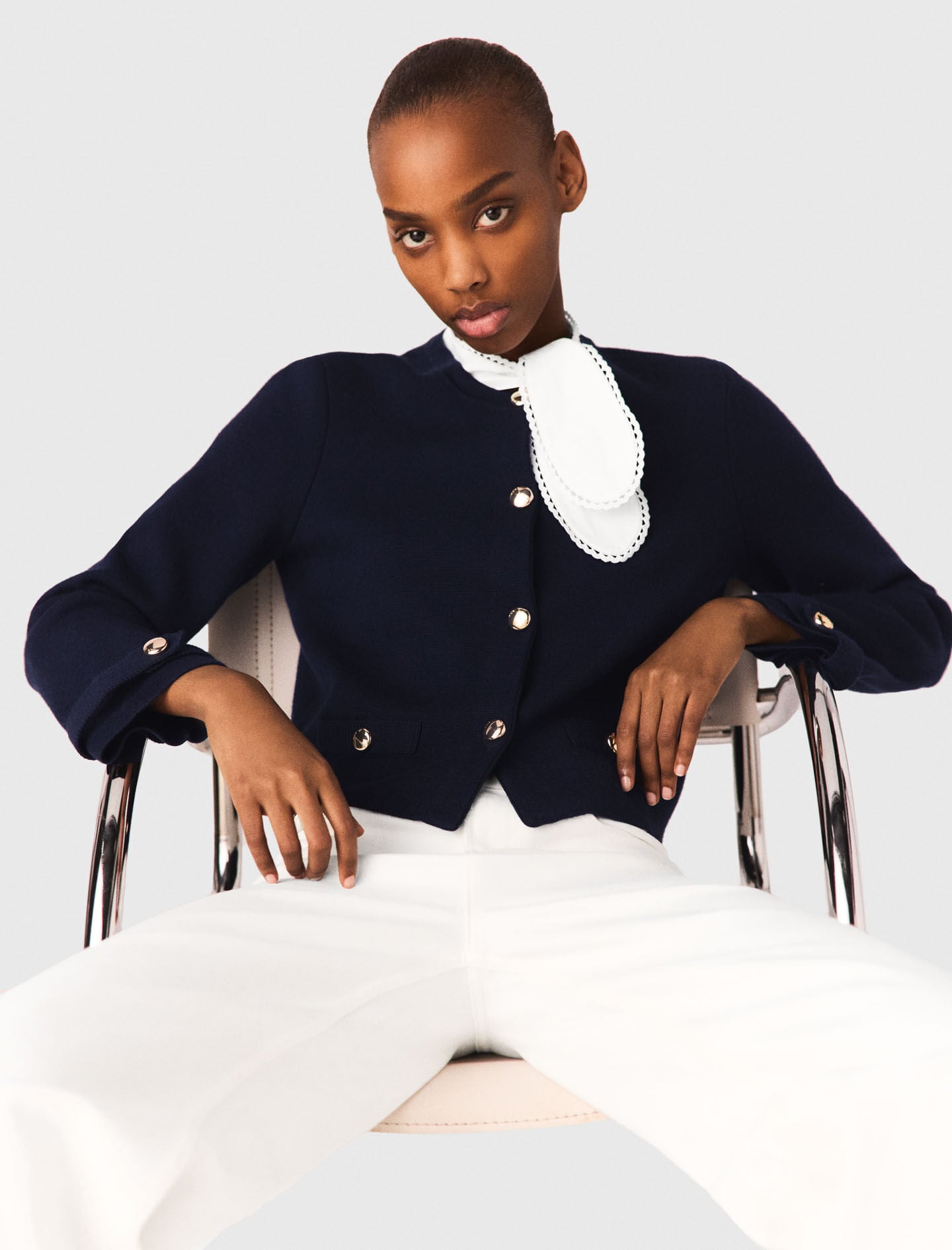 Maje Cardigan with embroidered collar