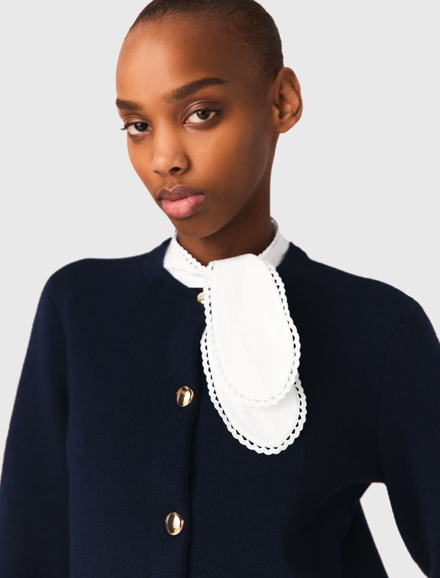 Maje Cardigan with embroidered collar