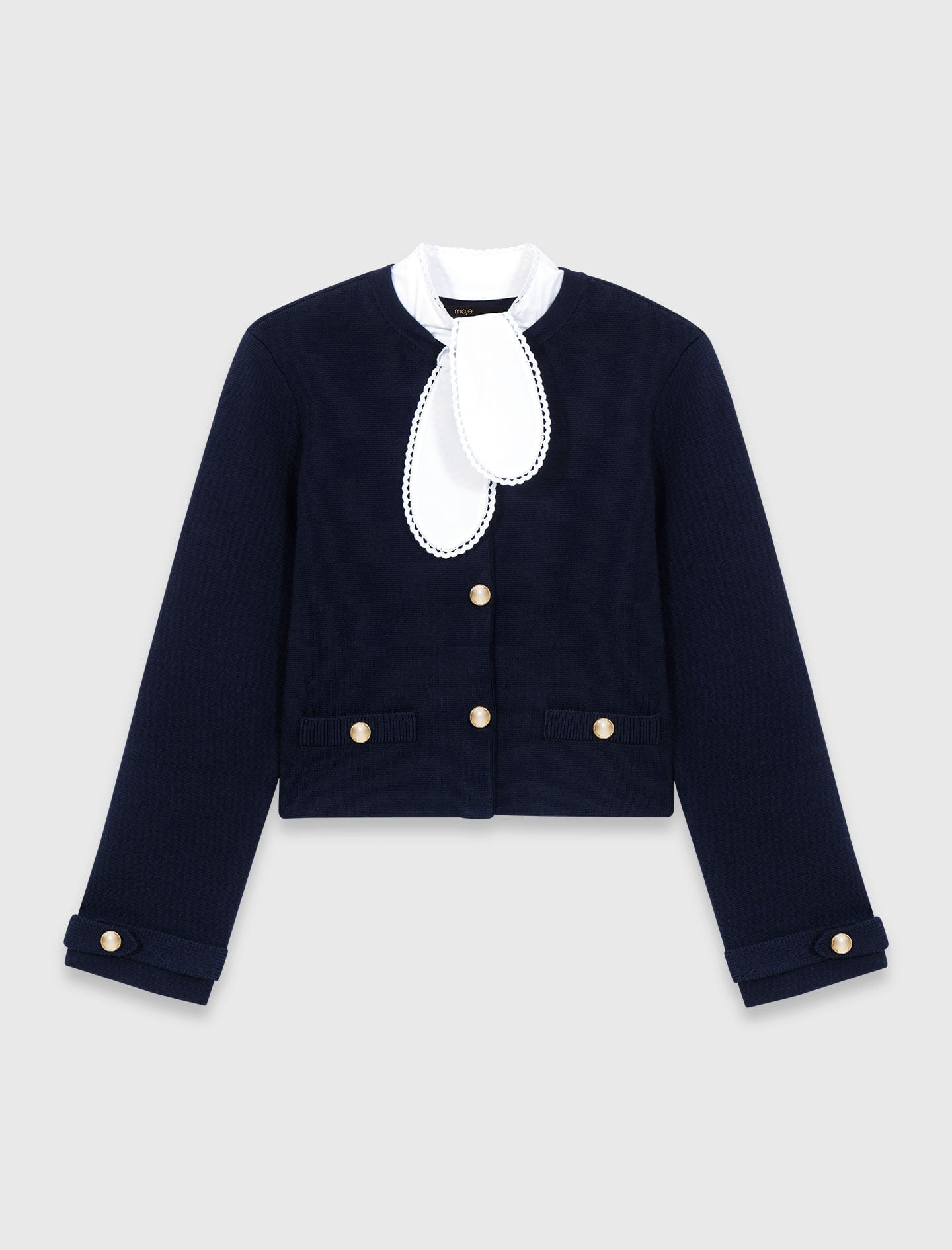 Maje Cardigan with embroidered collar
