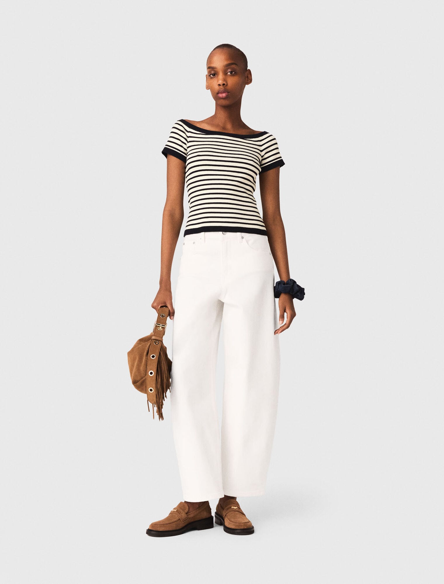 Maje Rib knit top with boat neck