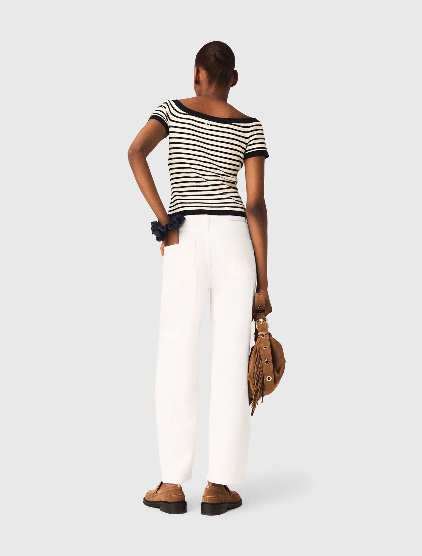 Maje Rib knit top with boat neck