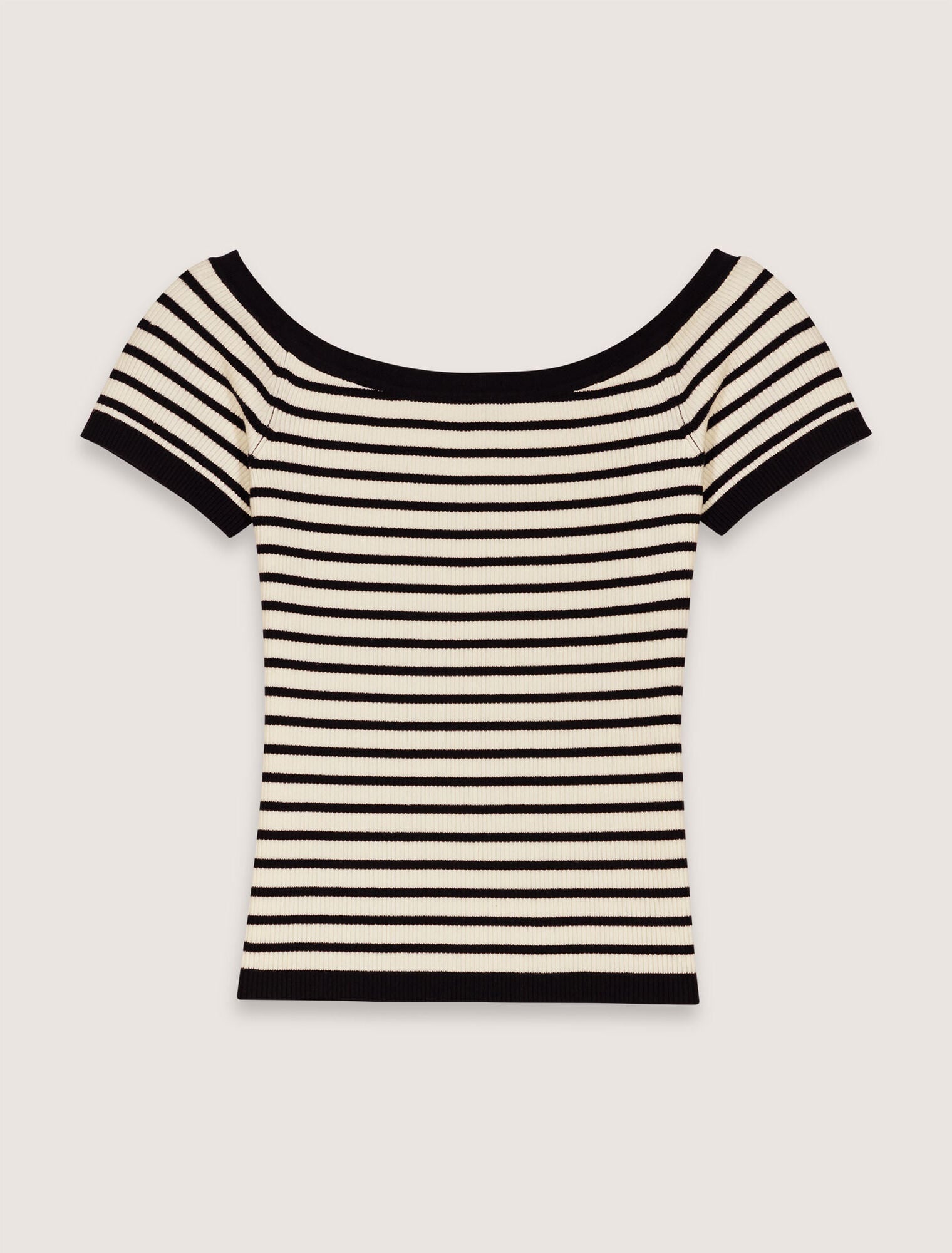 Maje Rib knit top with boat neck