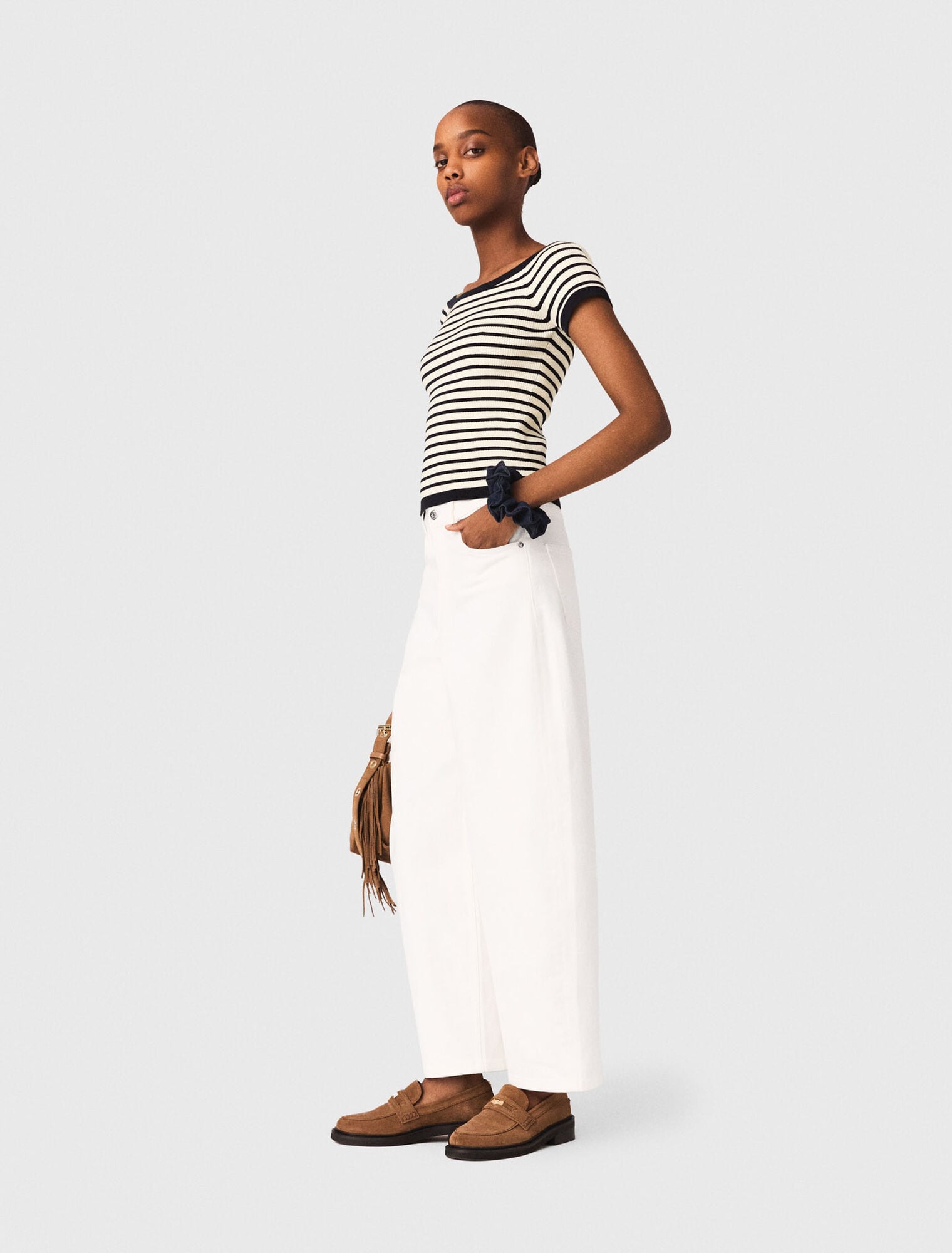 Maje Rib knit top with boat neck