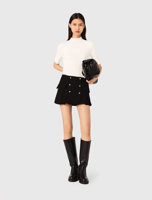 Maje Cotton and silk ribbed top