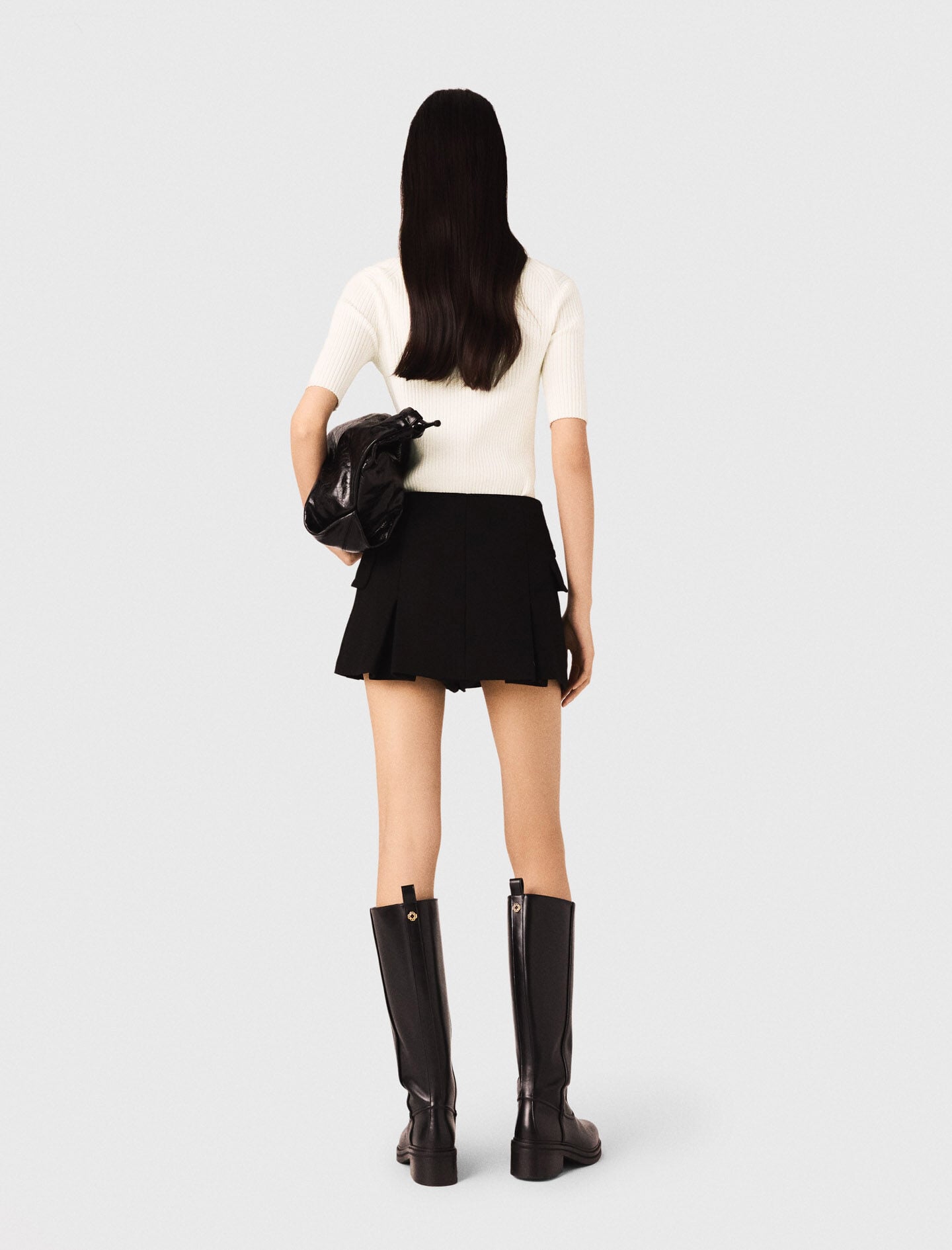 Maje Cotton and silk ribbed top