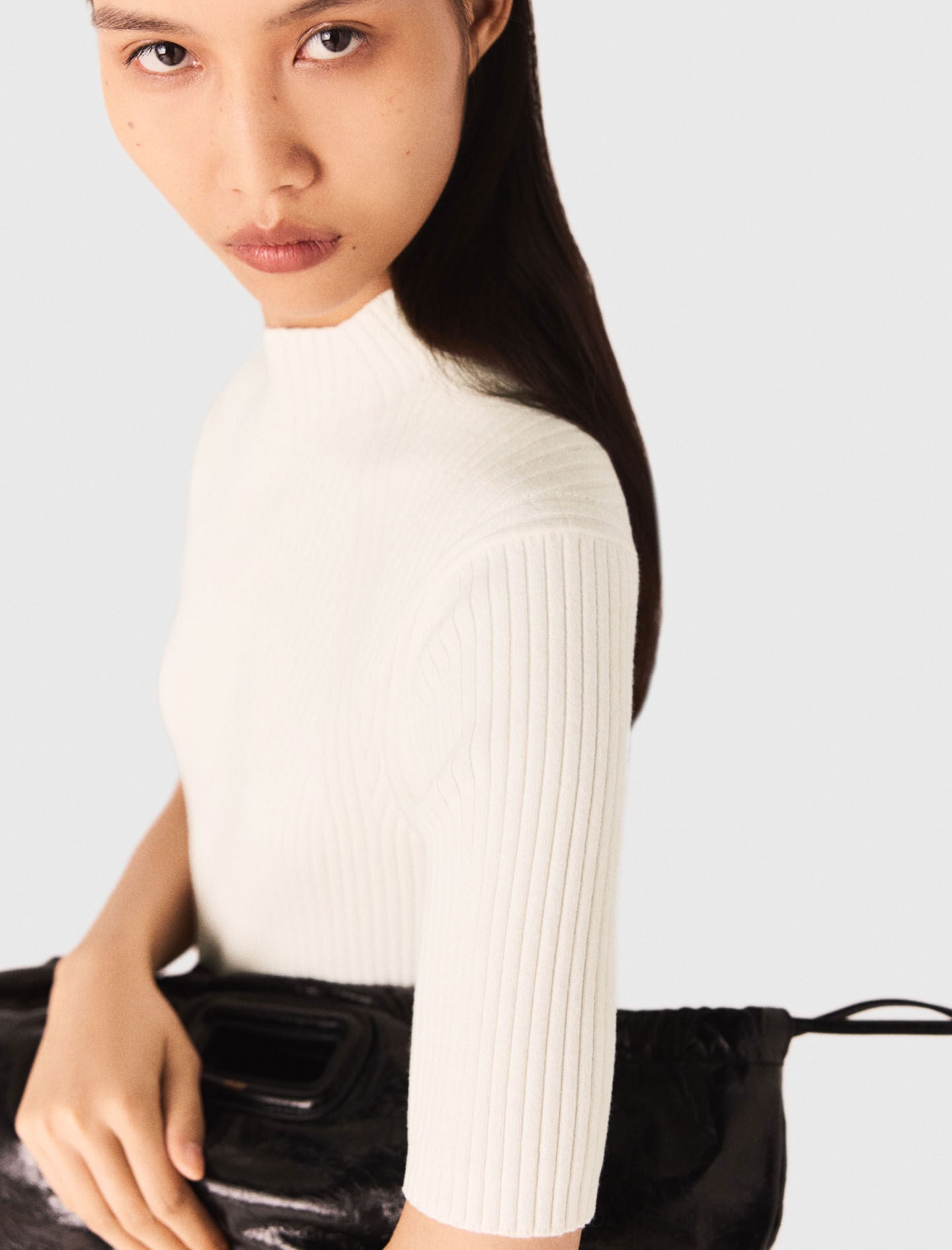 Maje Cotton and silk ribbed top