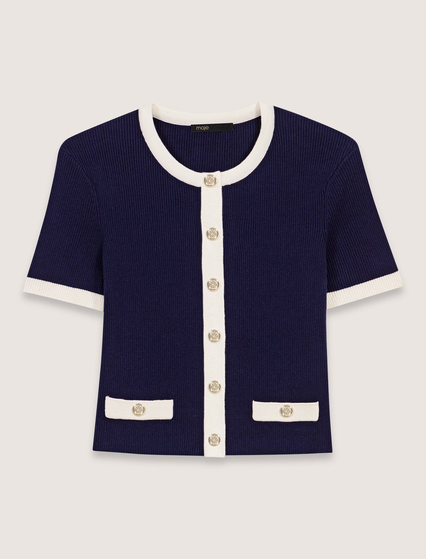Maje Contrasting cropped cardigan