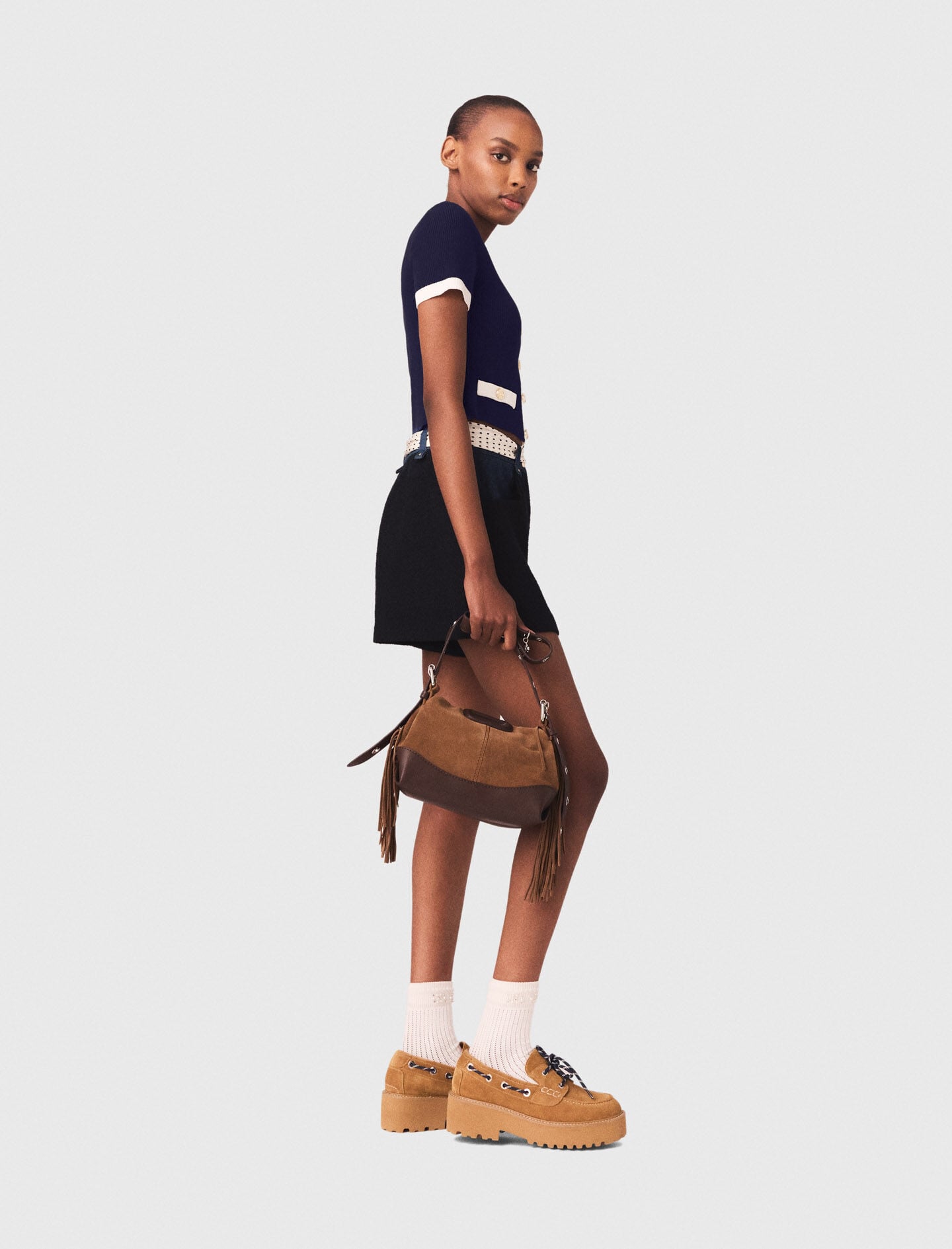 Maje Contrasting cropped cardigan