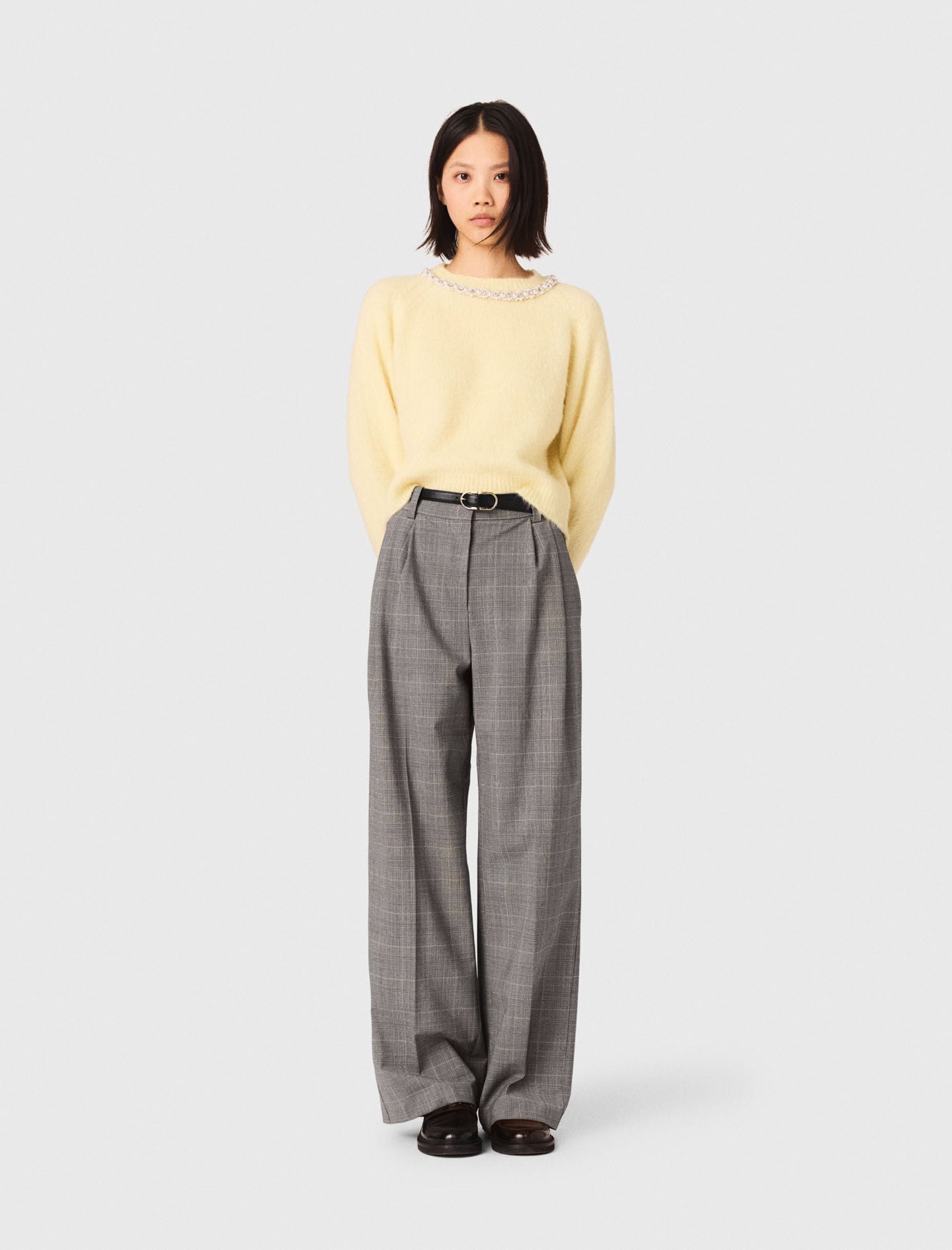 Maje Removable jewel collar sweater