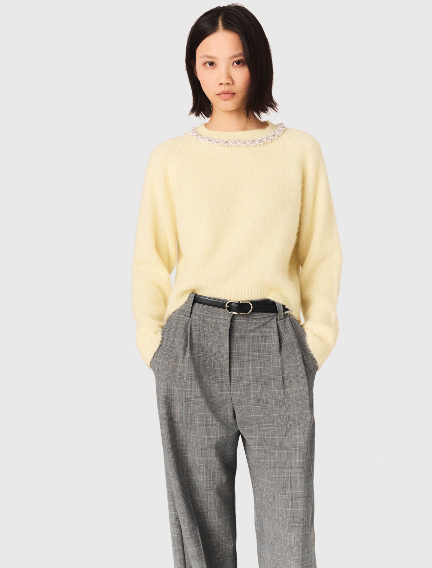 Maje Removable jewel collar sweater