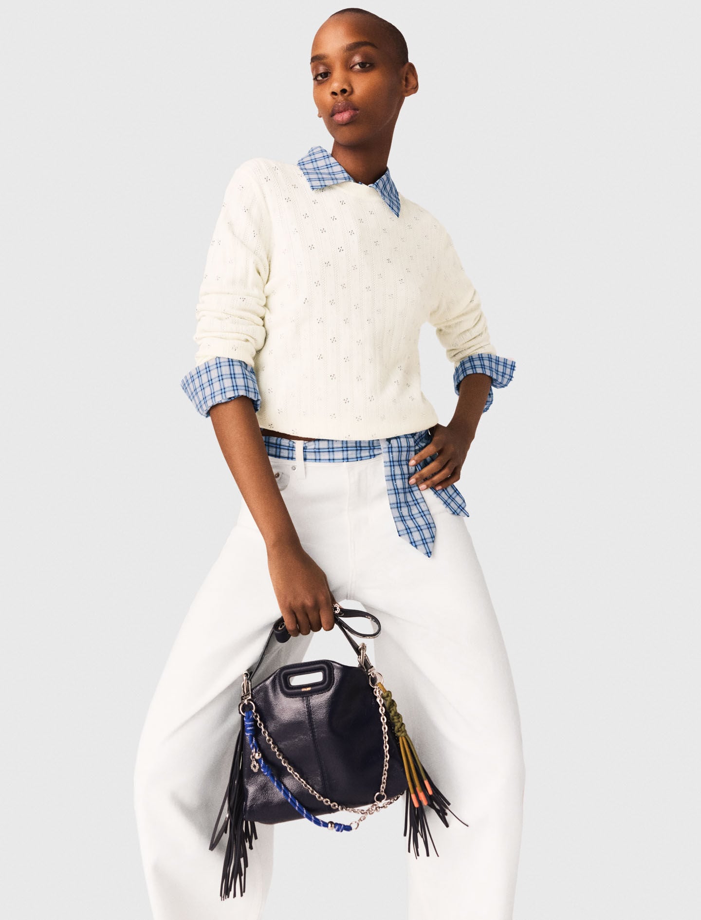 Maje Rhinestone-front cardigan