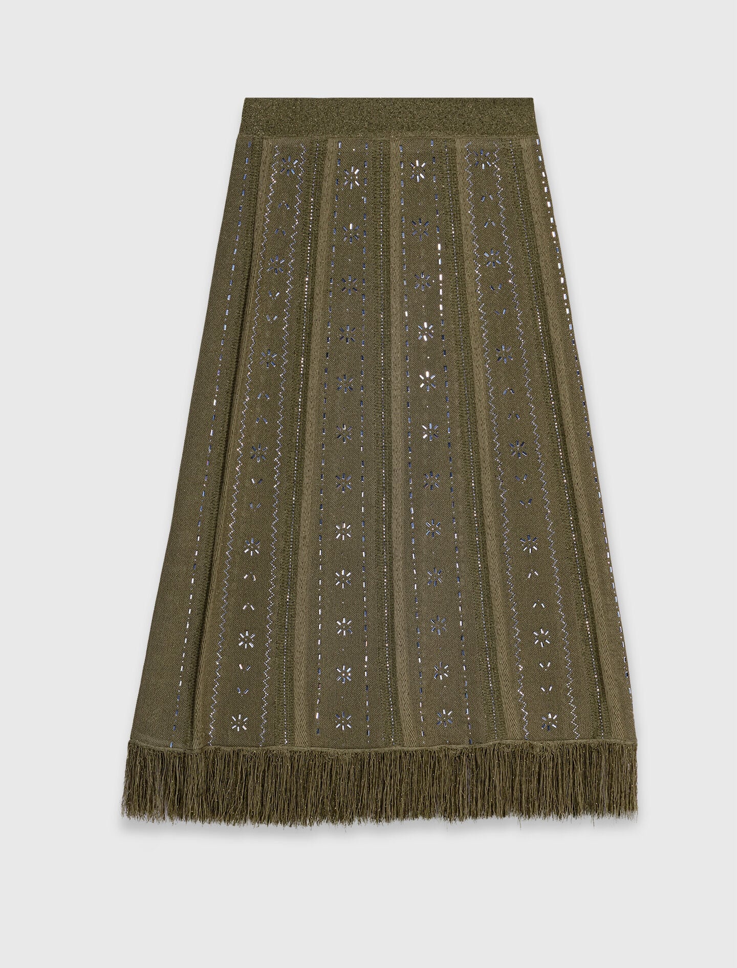Maje Knit skirt with rhinestone flowers