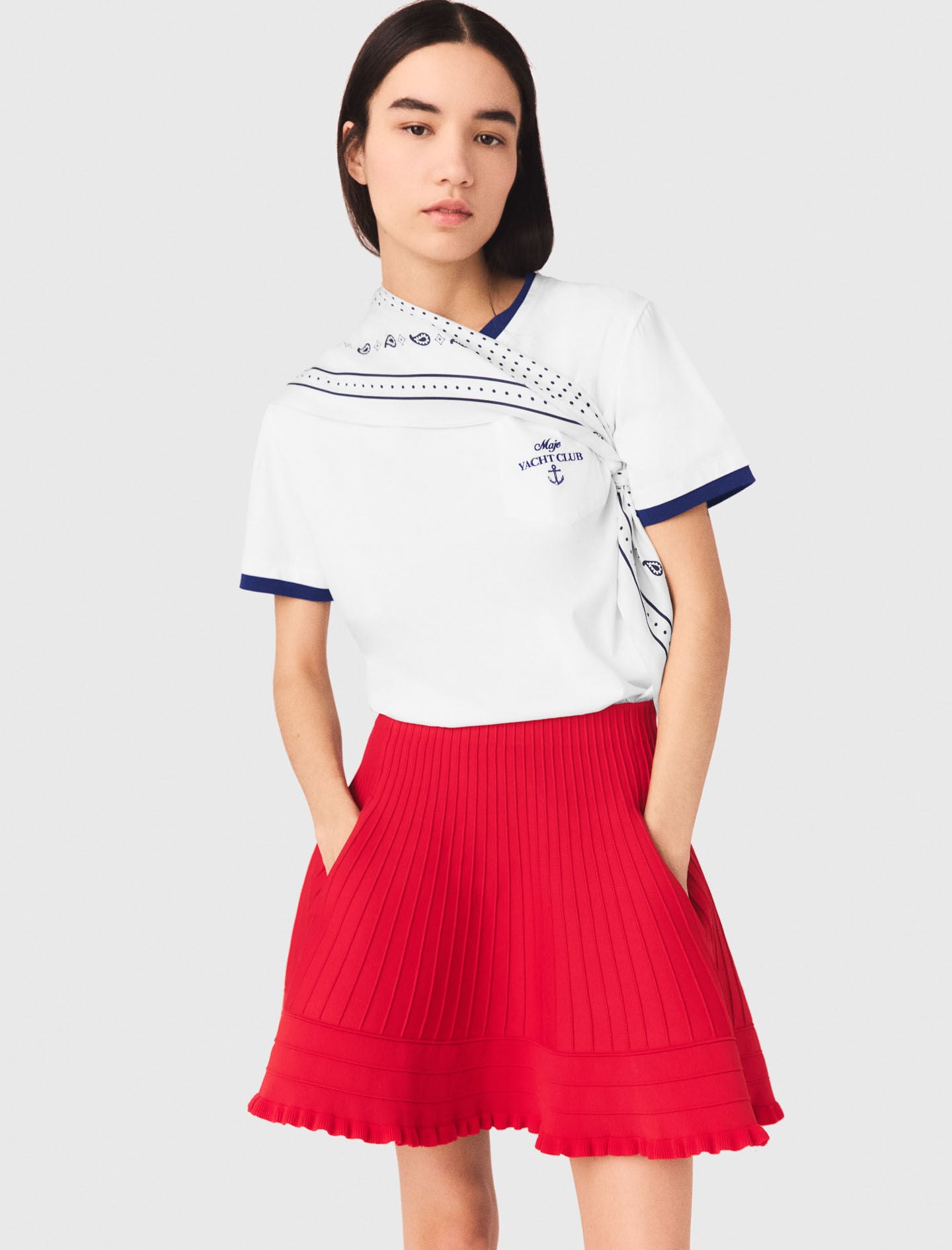 Maje Compact knit short skirt