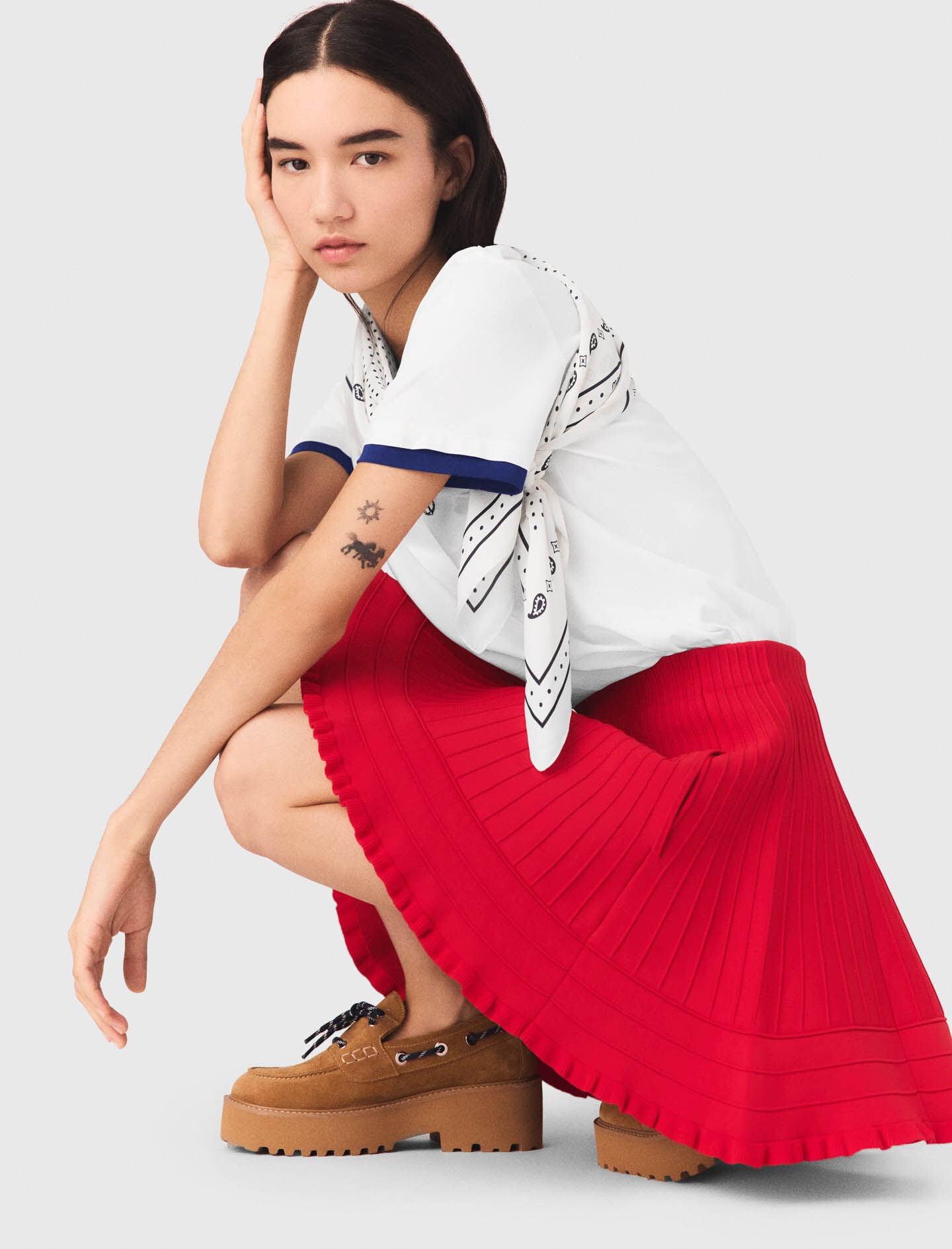 Maje Compact knit short skirt