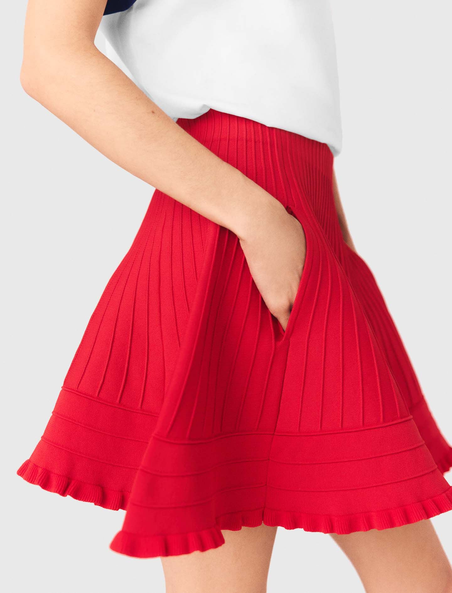 Maje Compact knit short skirt