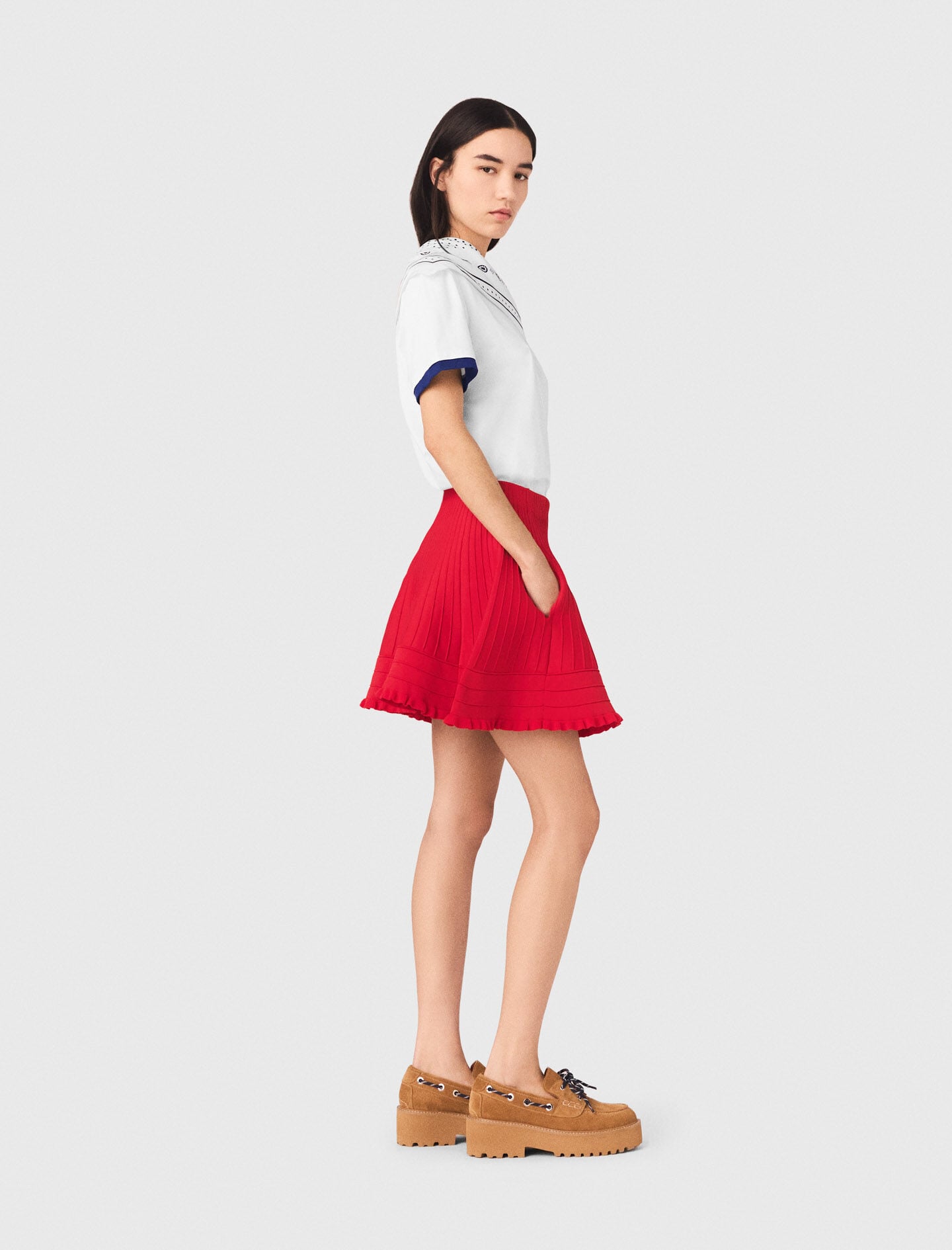 Maje Compact knit short skirt