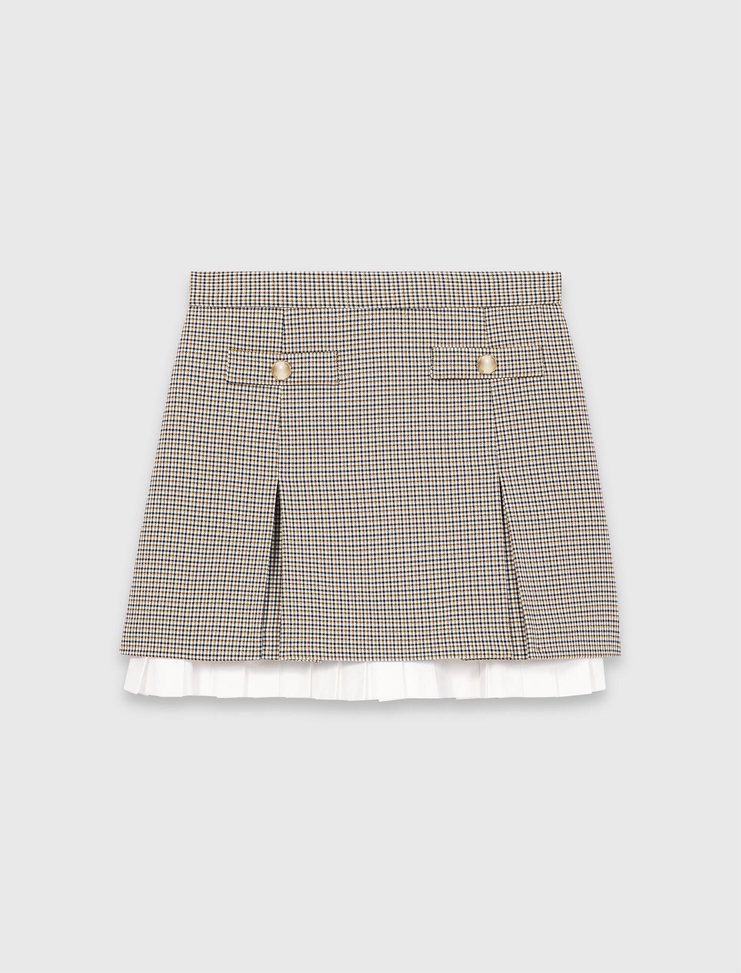 Maje Pleated skirt with poplin details