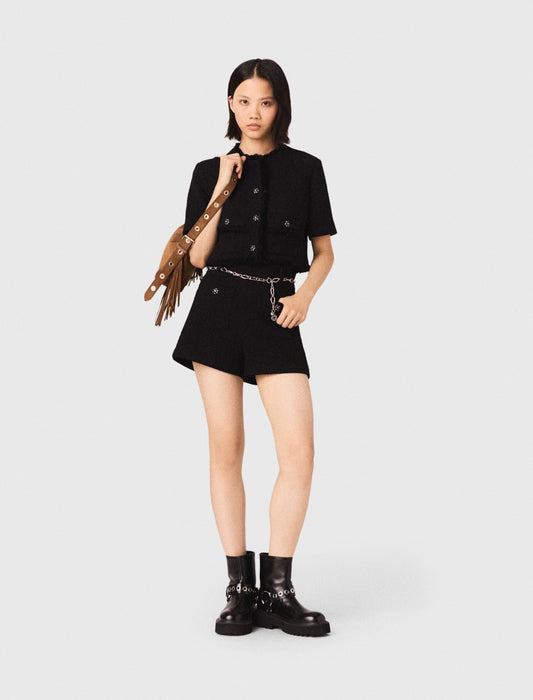 Maje Shiny tweed shorts