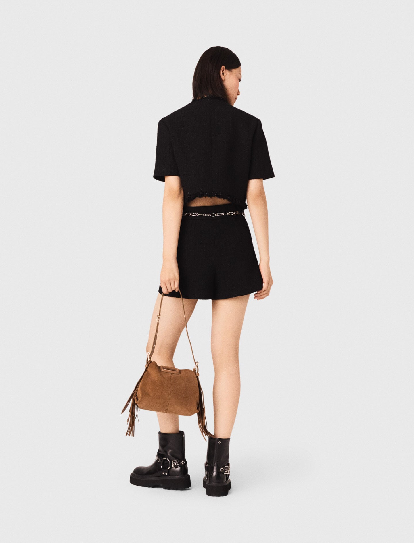 Maje Shiny tweed shorts