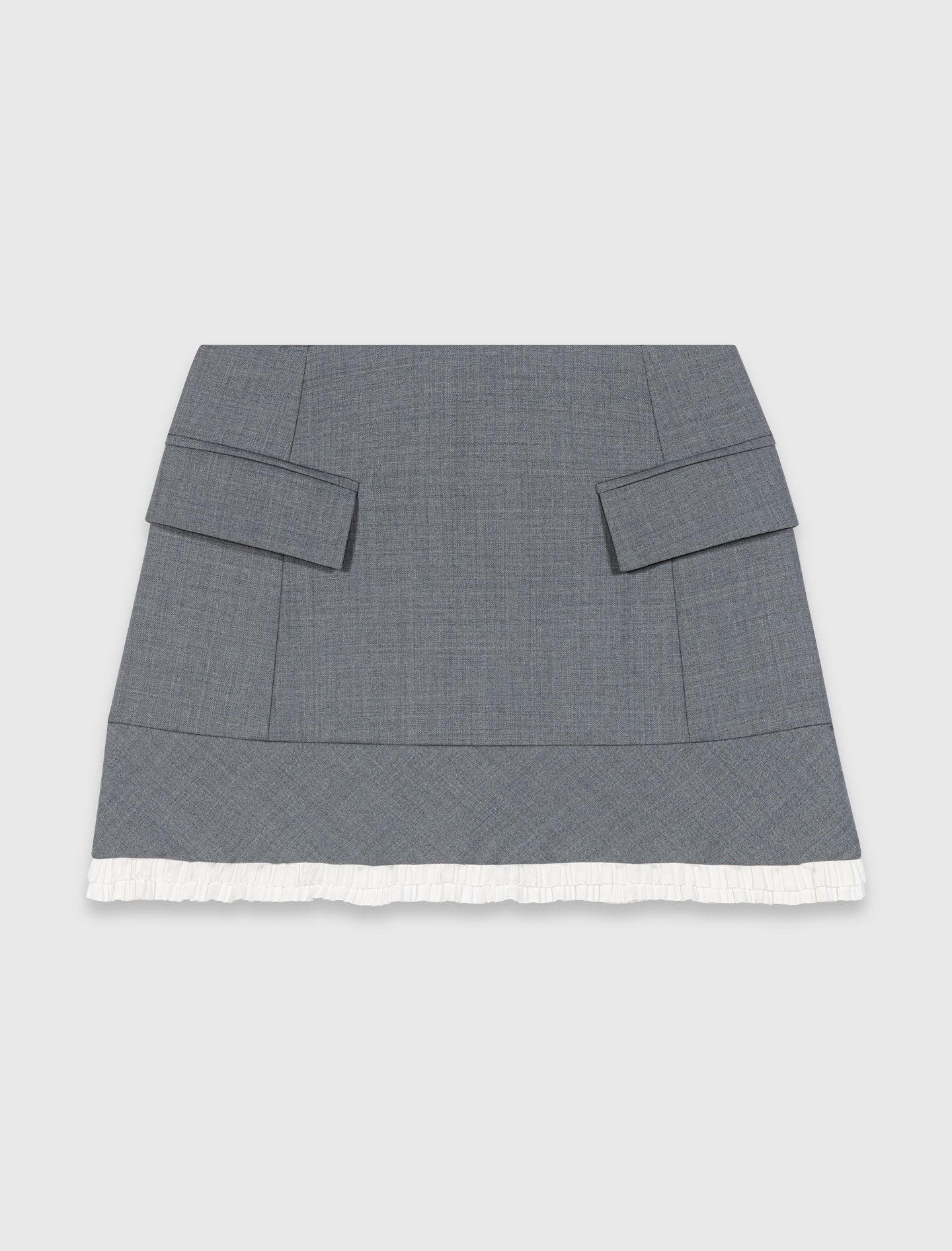 Maje A-line poplin skirt with ruffle