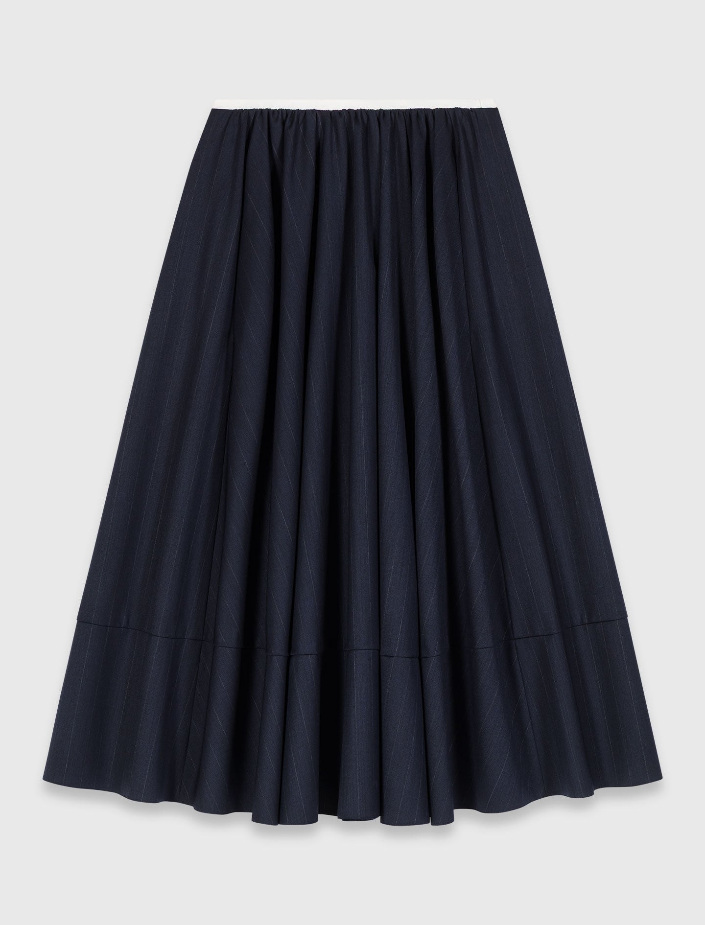 Maje Pinstripe tailored midi skirt