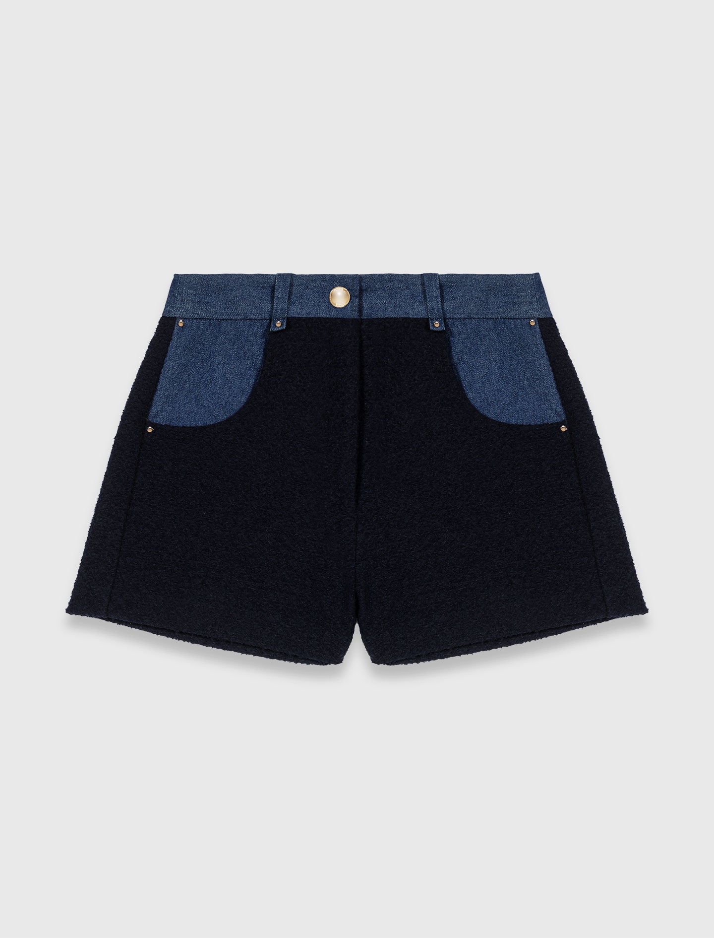 Maje Tweed shorts with denim details