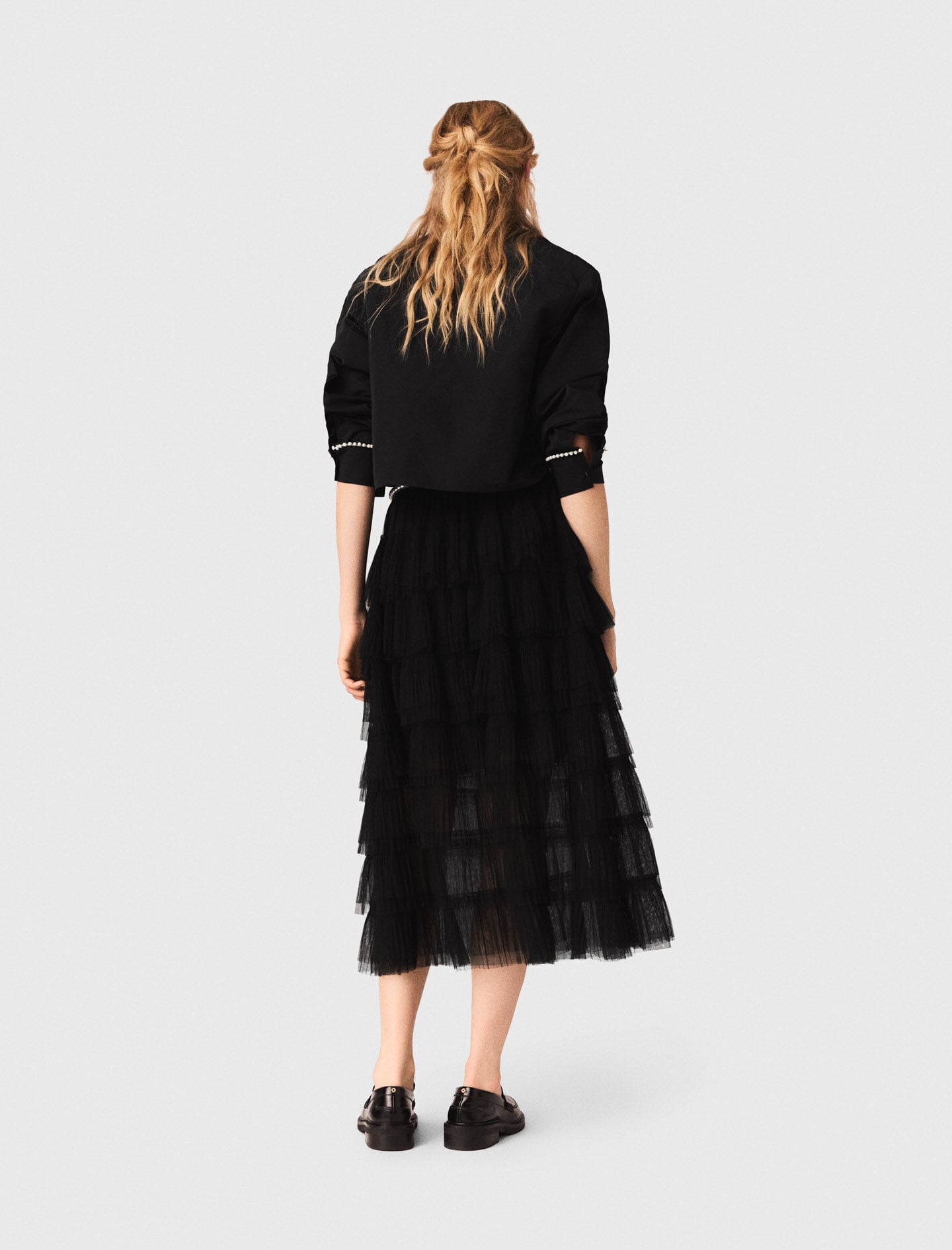 Maje Tulle midi skirt