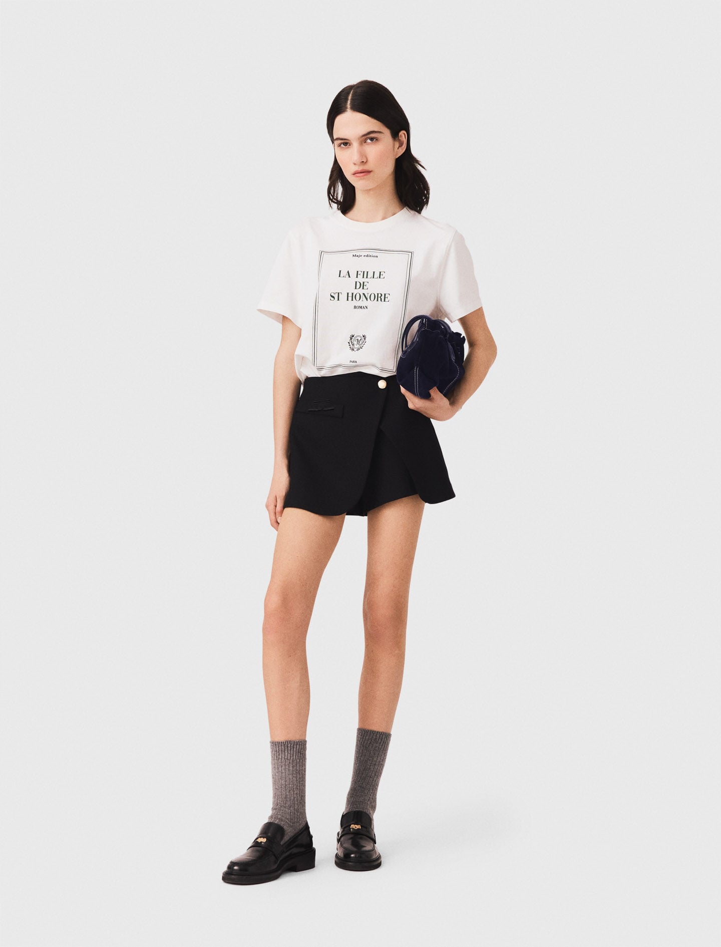 Maje Layered-effect suit shorts