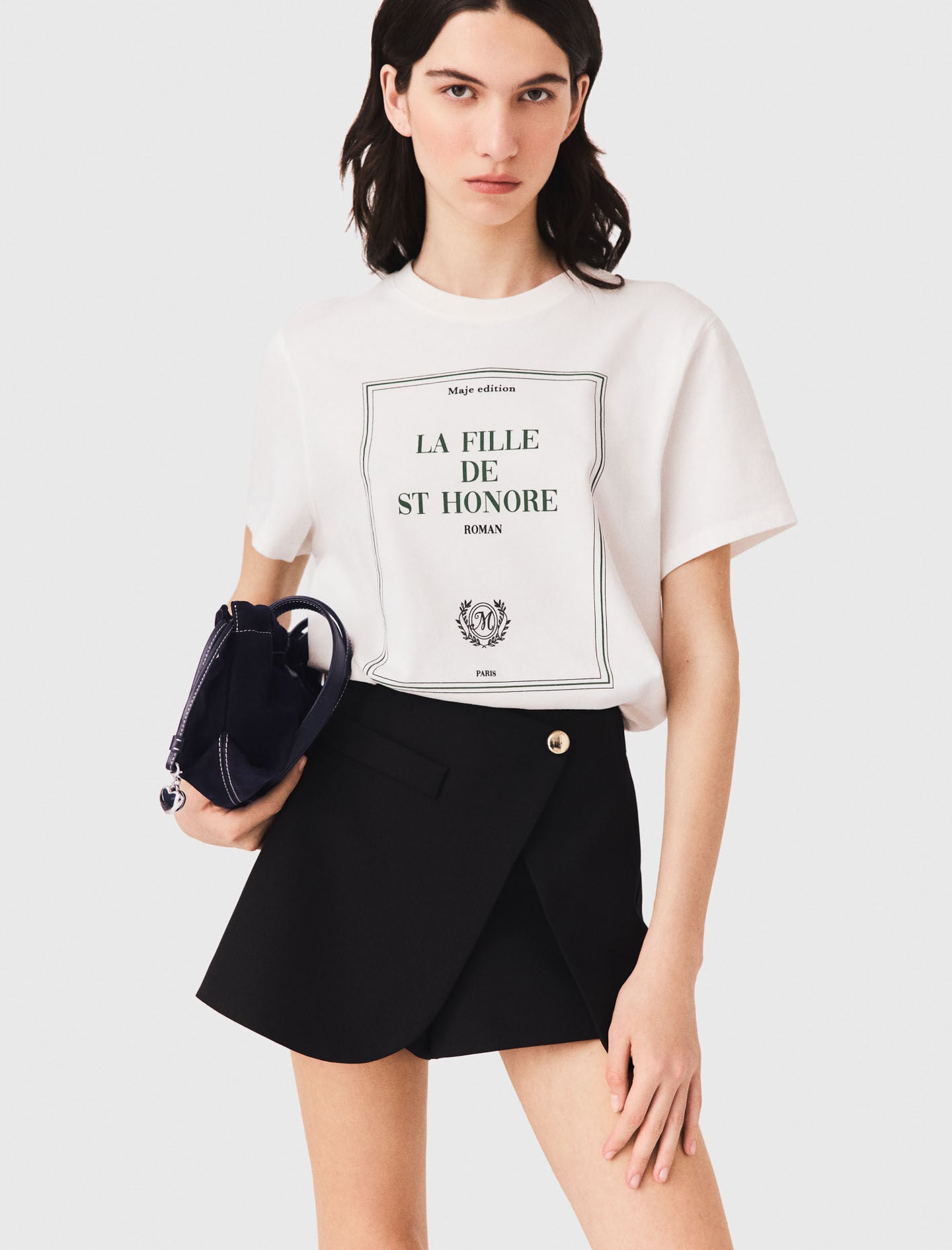 Maje Layered-effect suit shorts