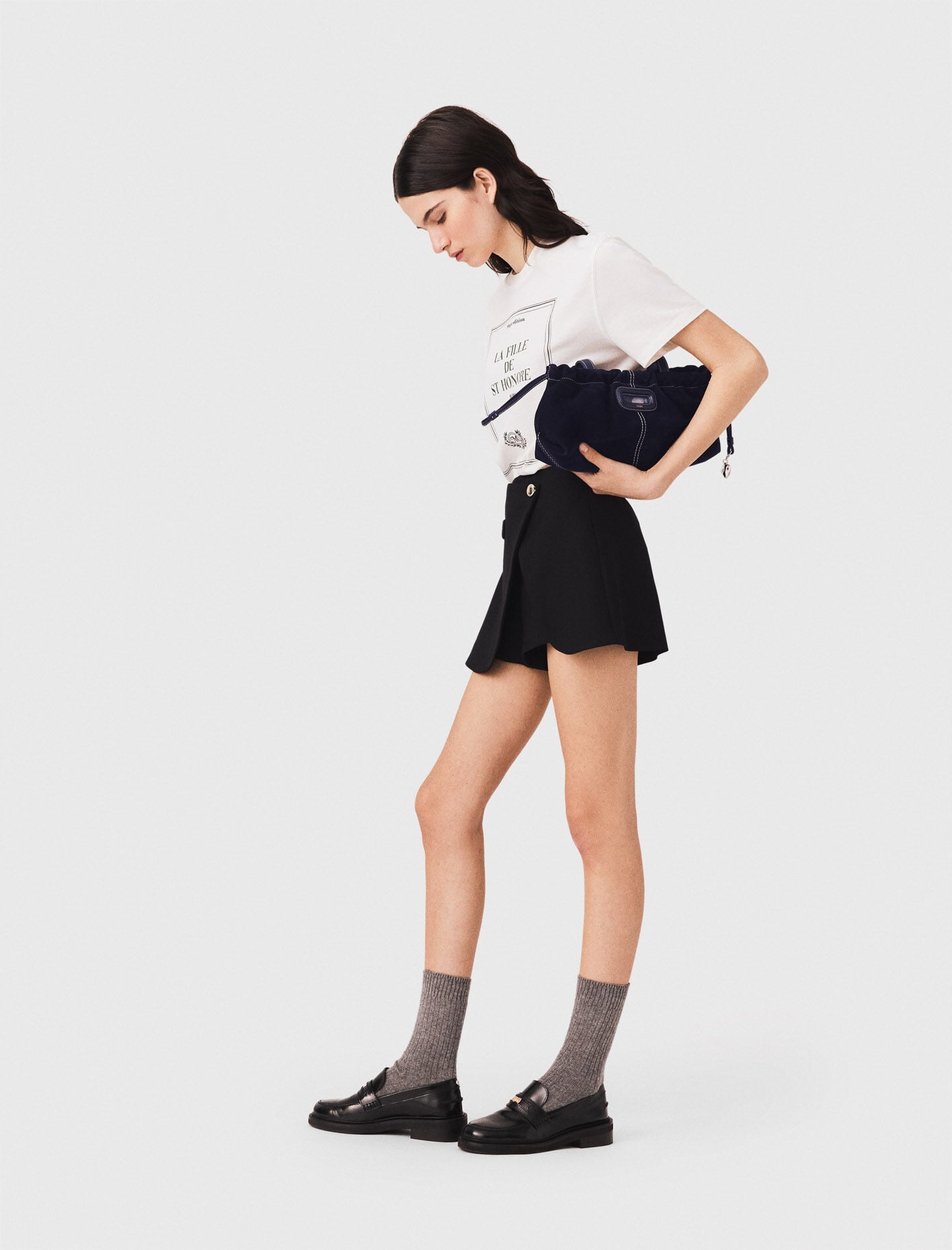 Maje Layered-effect suit shorts