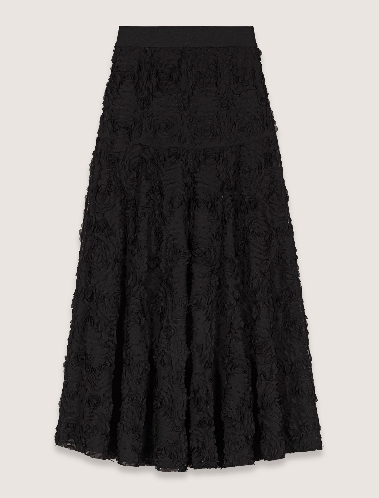 Maje Long embroidered skirt