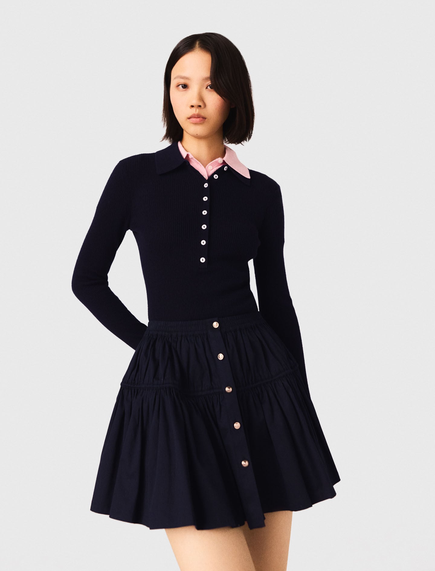 Maje Mini elasticated waist skirt