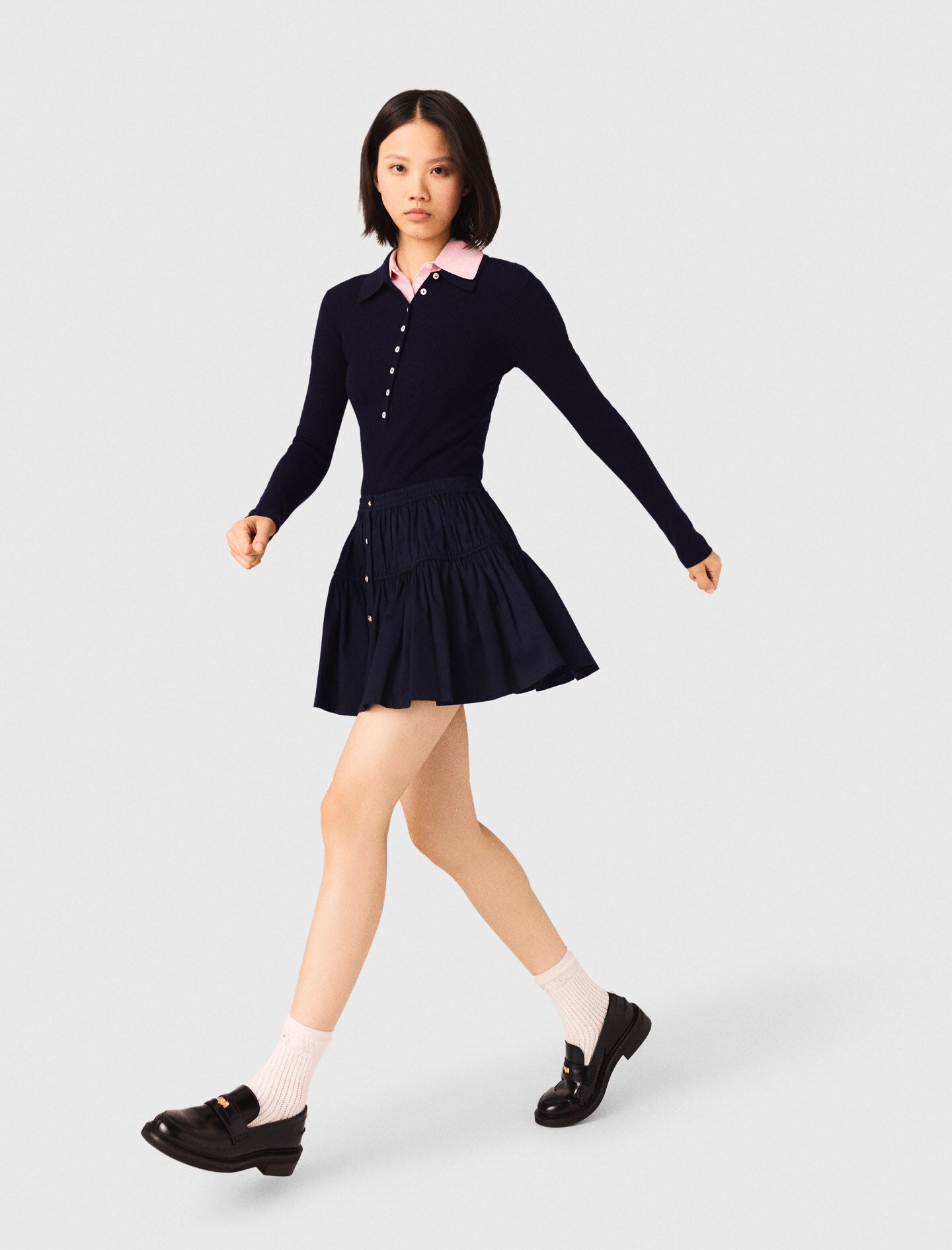 Maje Mini elasticated waist skirt