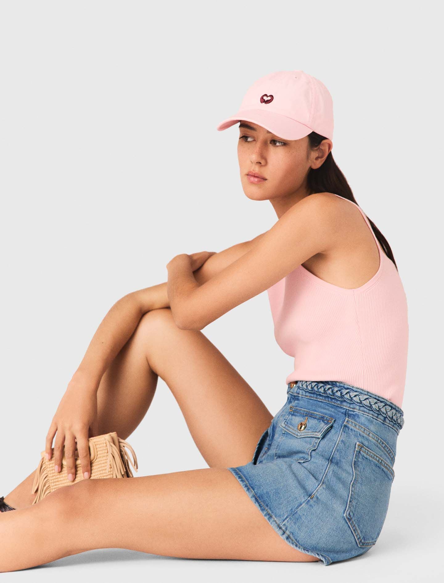 Maje Braided denim shorts