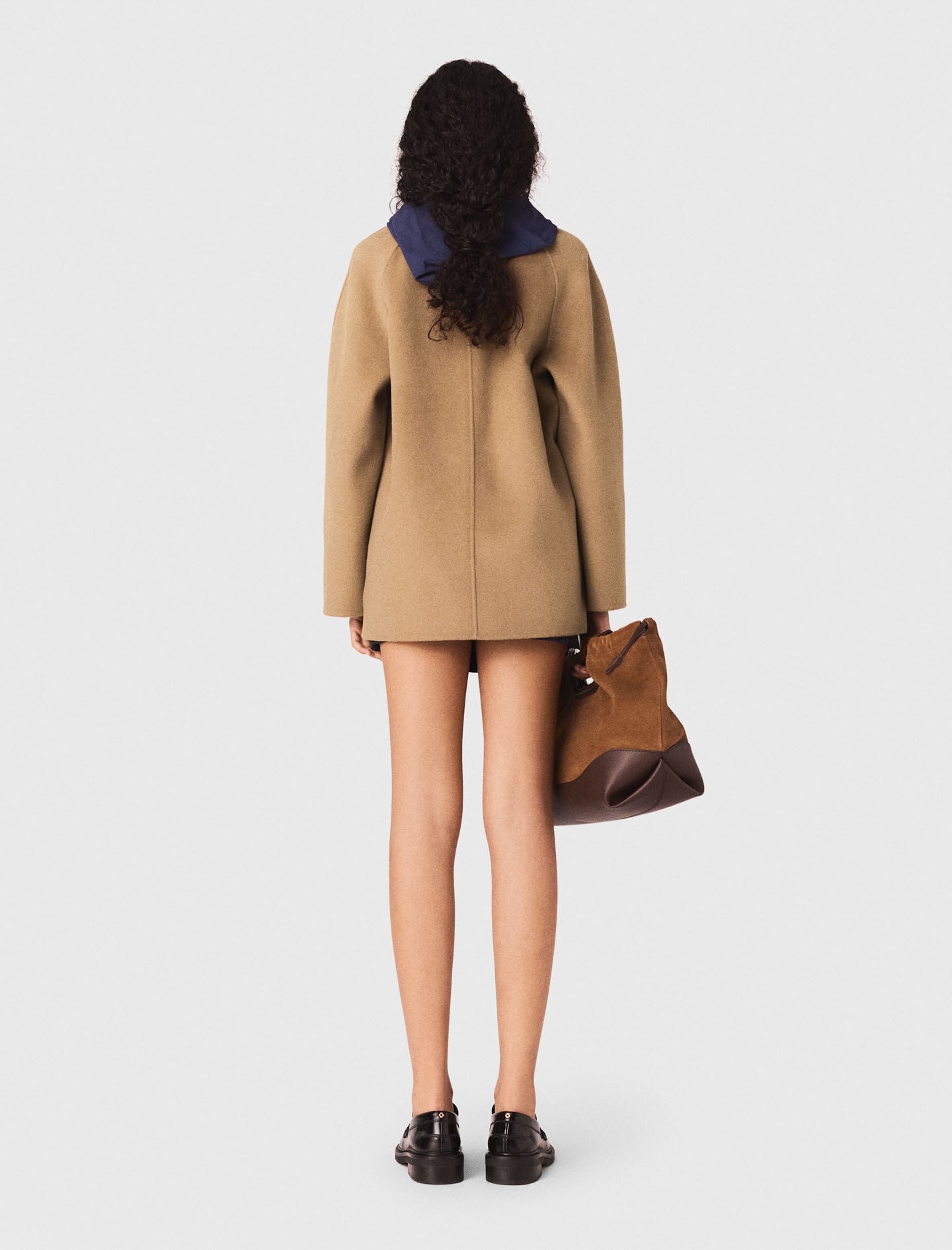 Maje Wool coat with removable hood