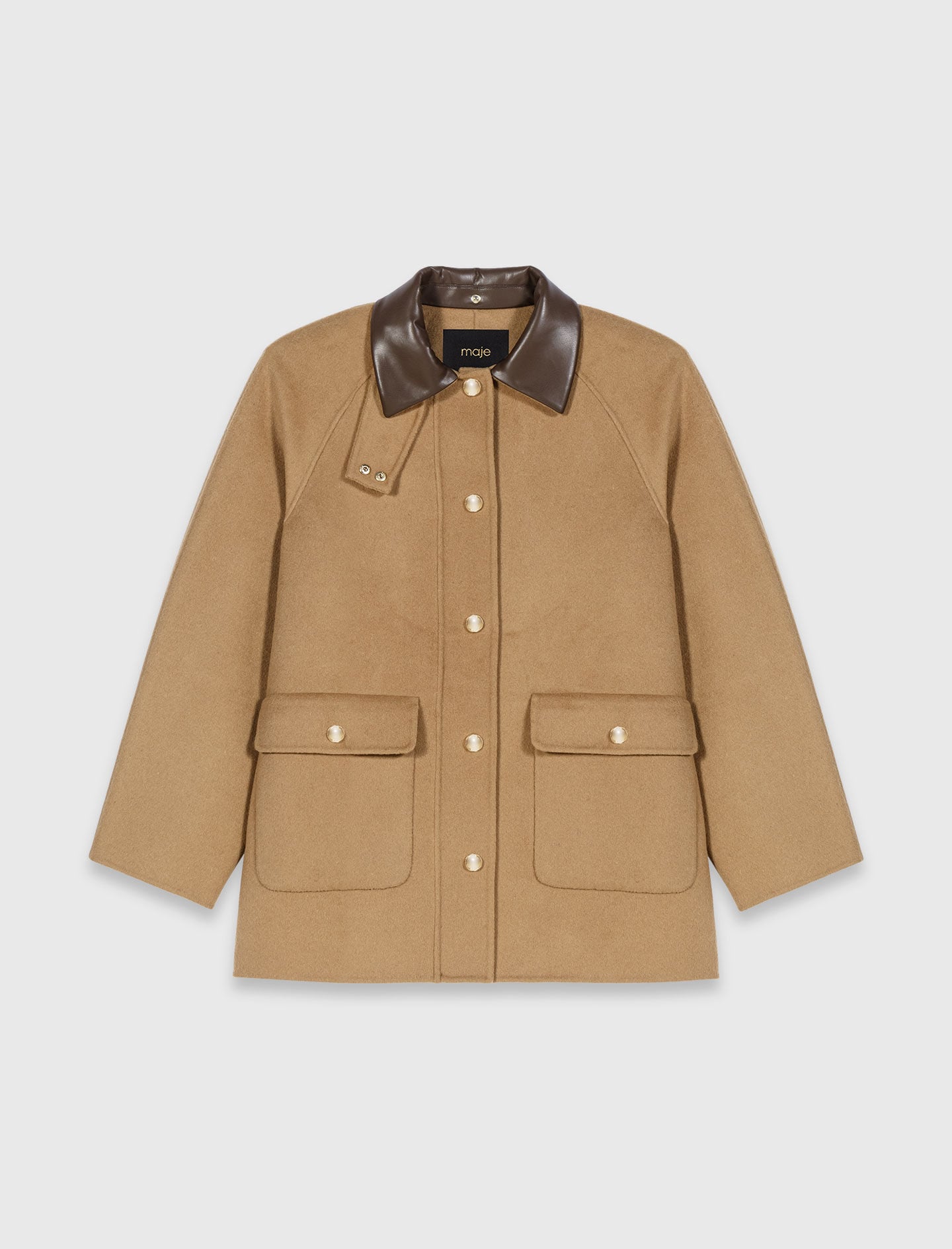 Maje Wool coat with removable hood