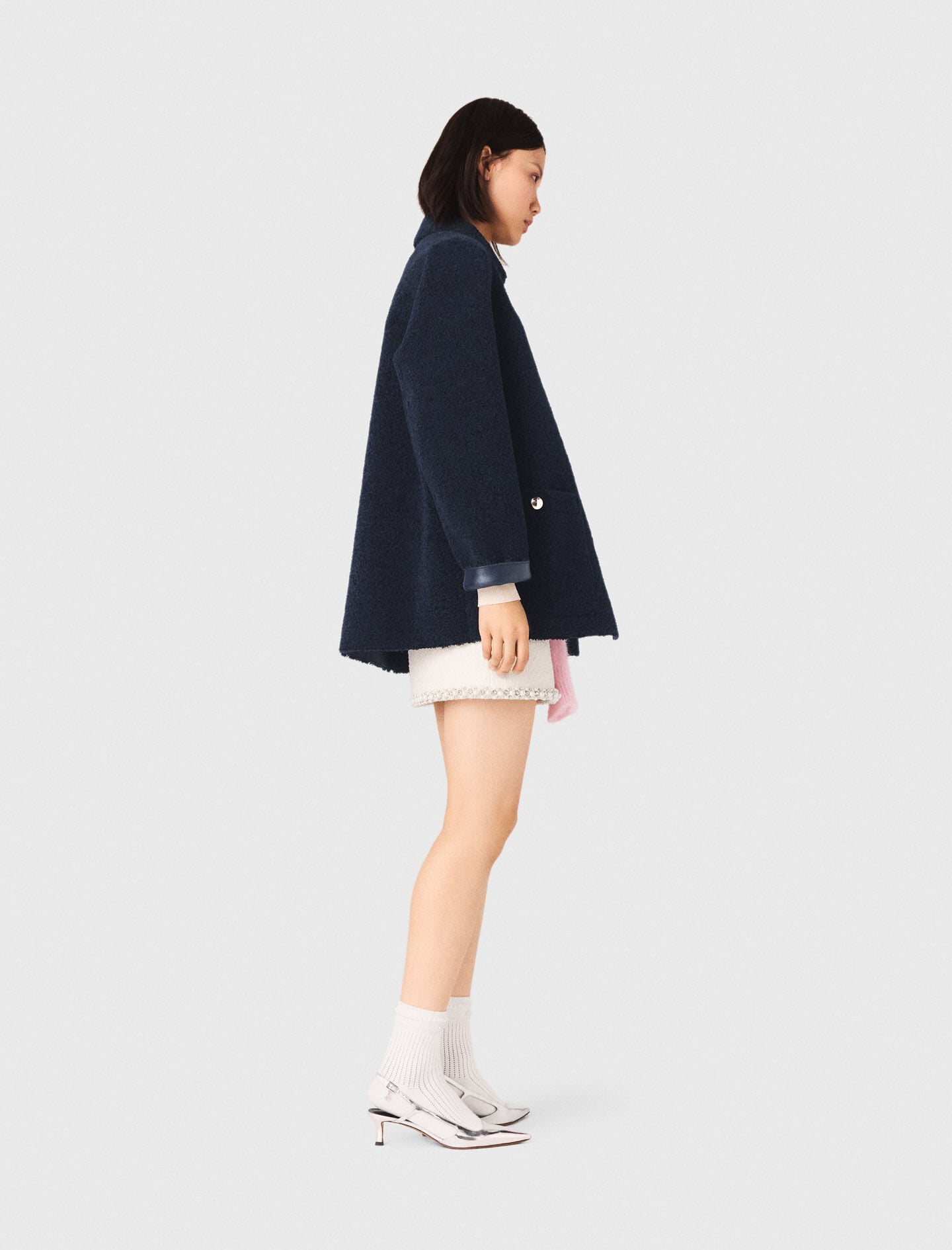 Maje Leather & faux shearling jacket