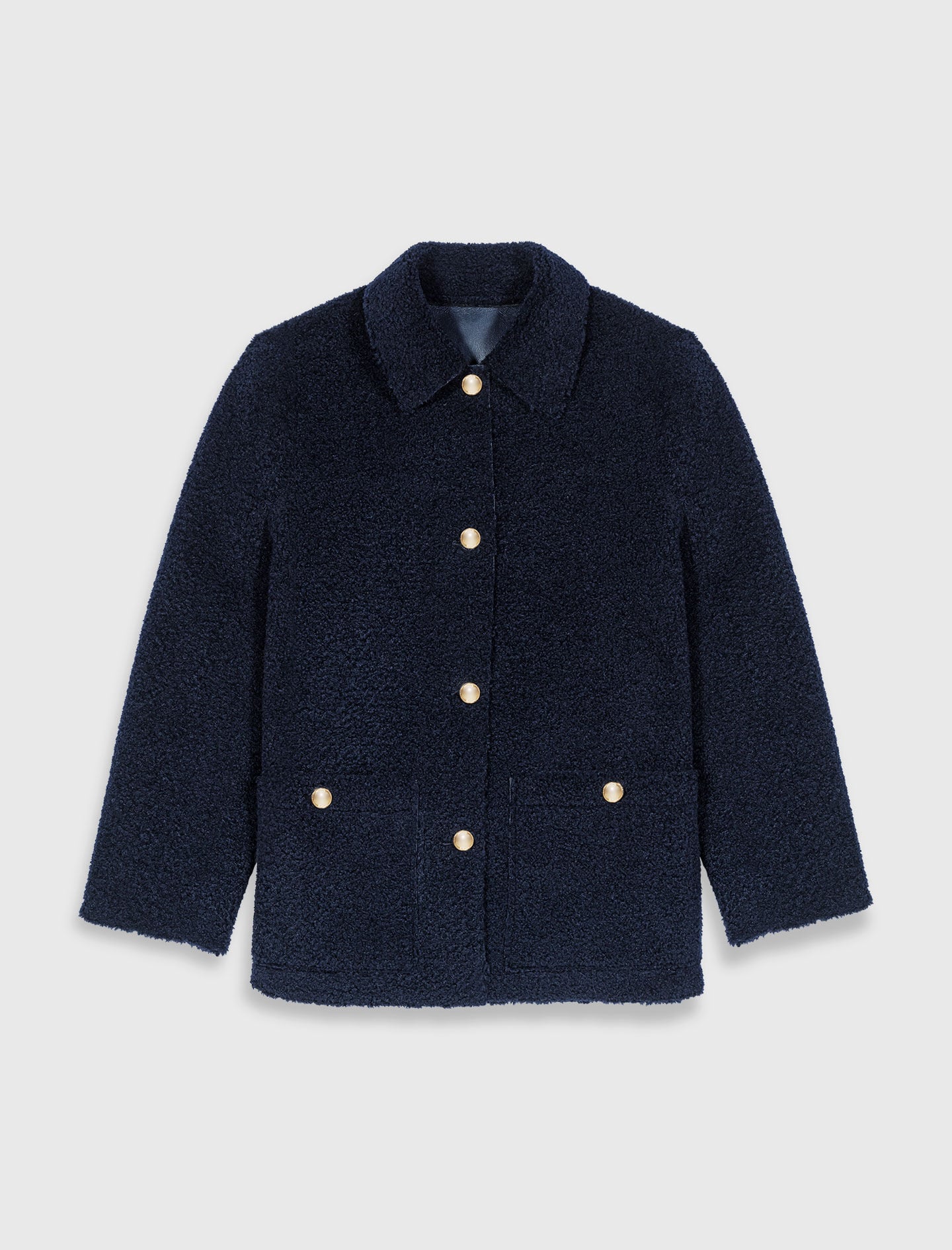 Maje Leather & faux shearling jacket