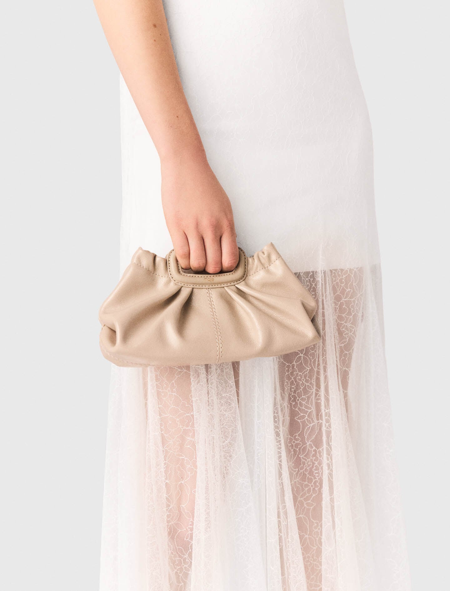 Maje Naplak leather Milpli mini Clutch