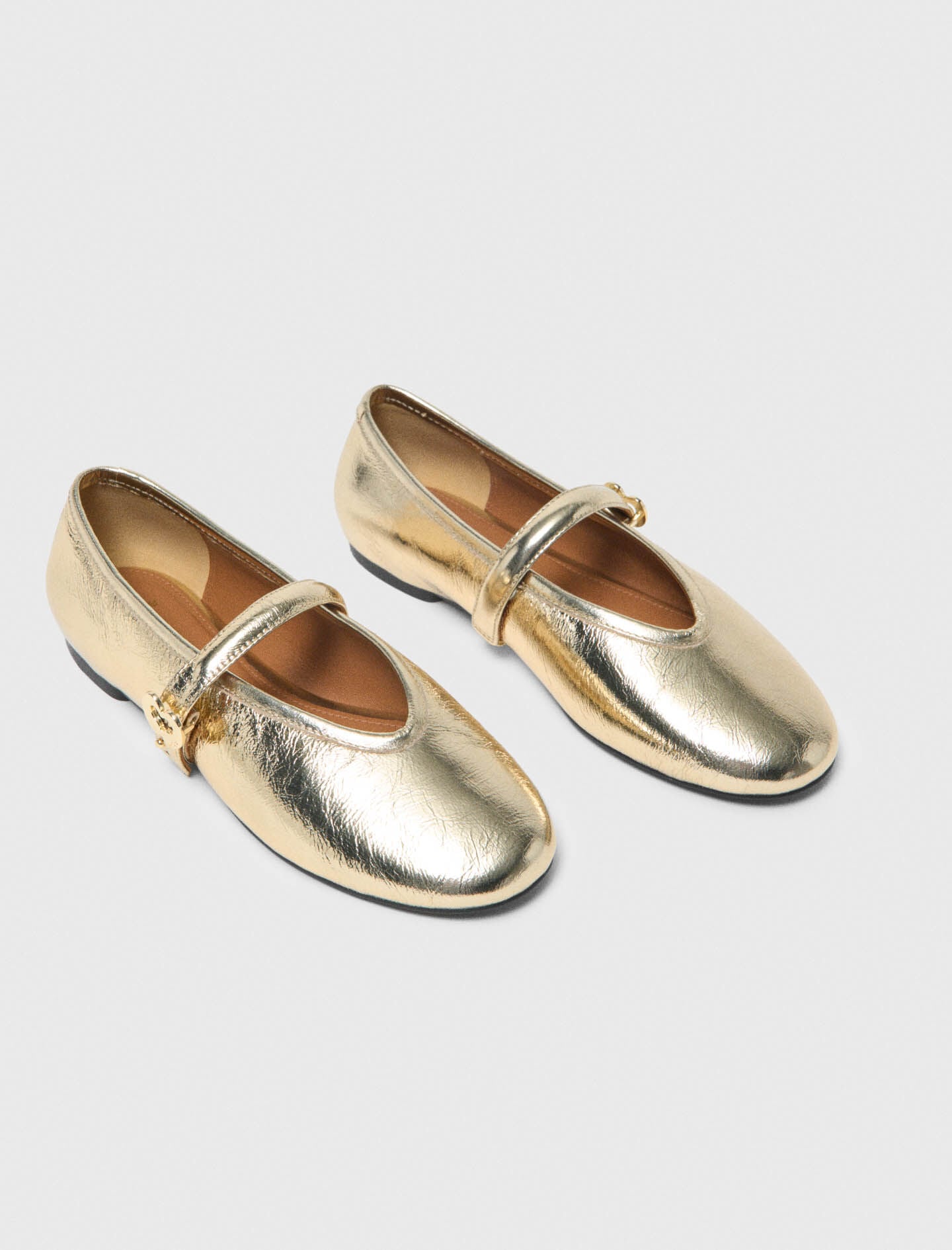 Maje Metallic leather ballet flats