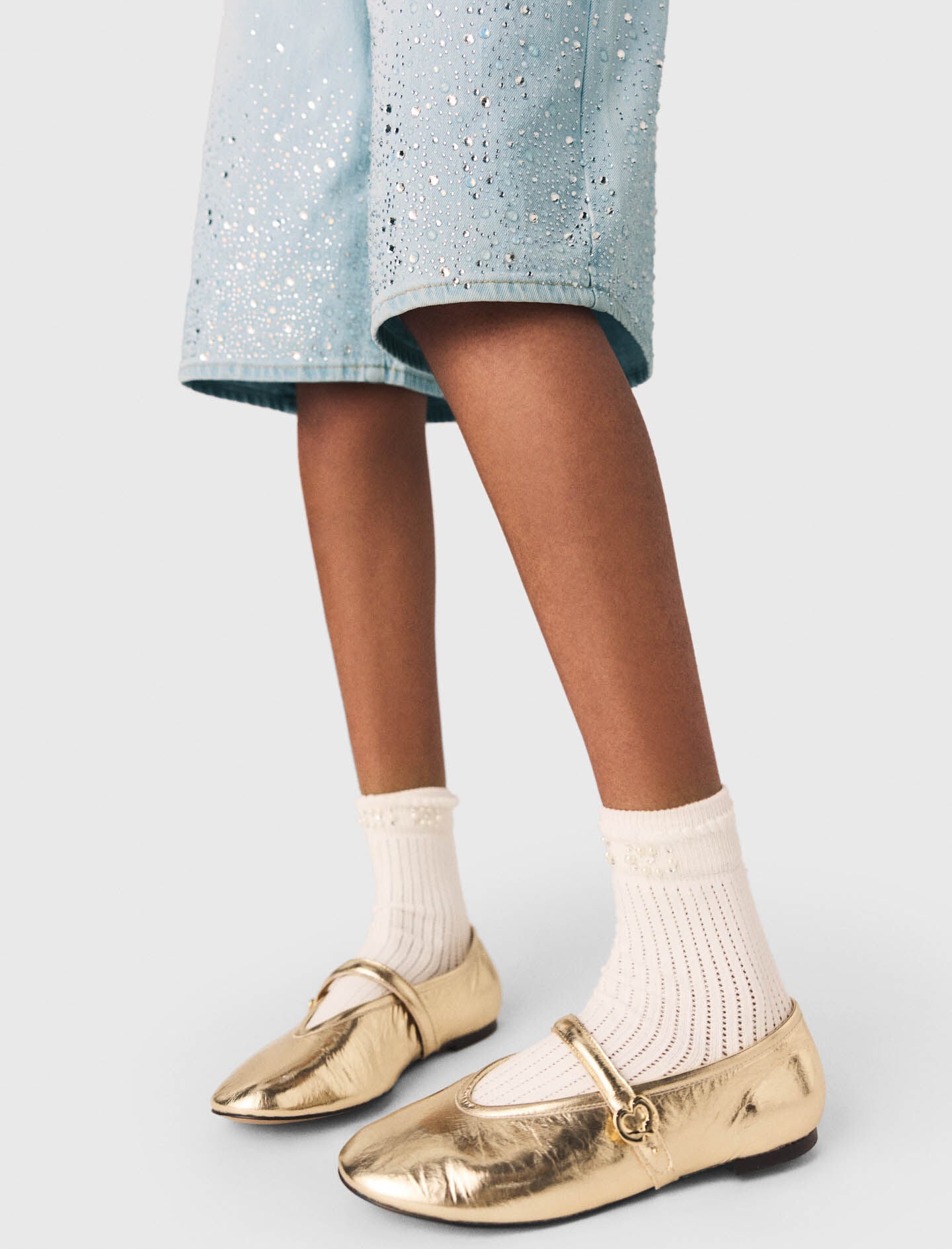 Maje Metallic leather ballet flats