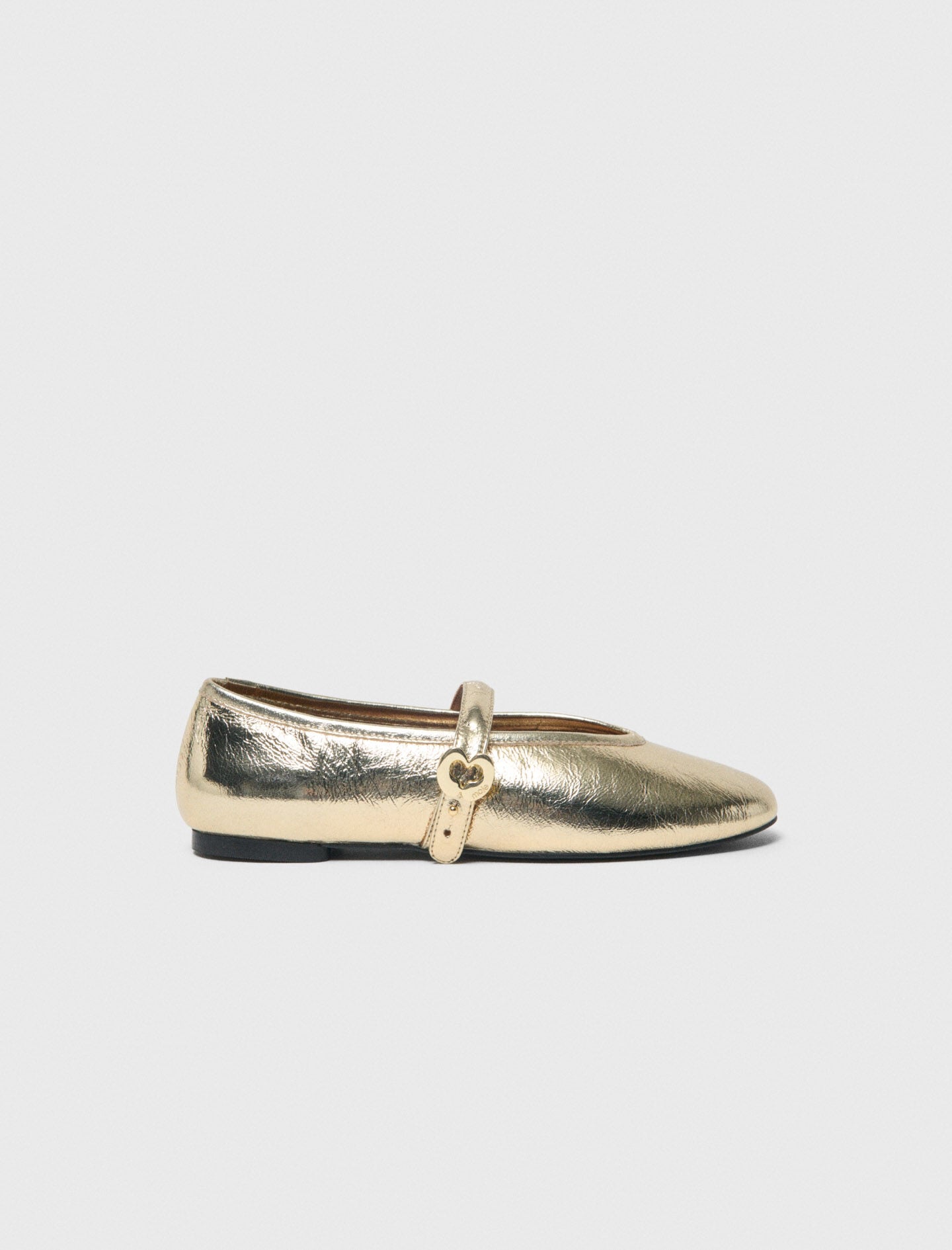 Maje Metallic leather ballet flats