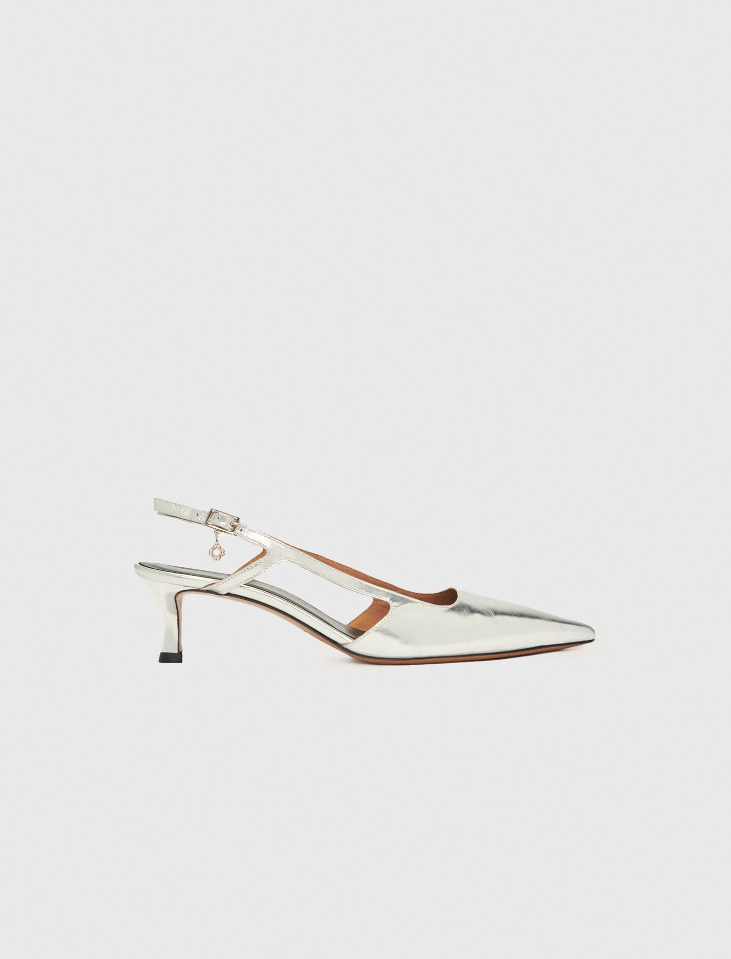 Maje Silver leather strappy heels