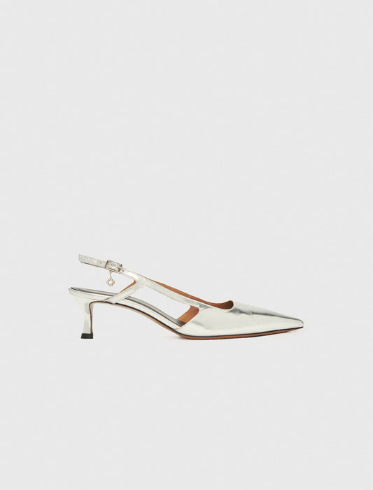 Maje Silver leather strappy heels